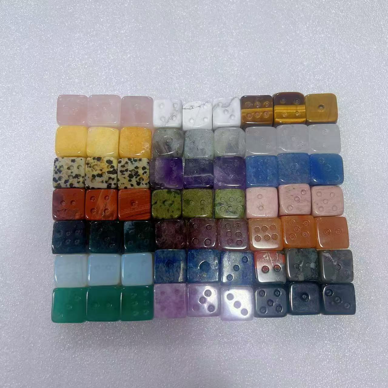 Dice of various materials
