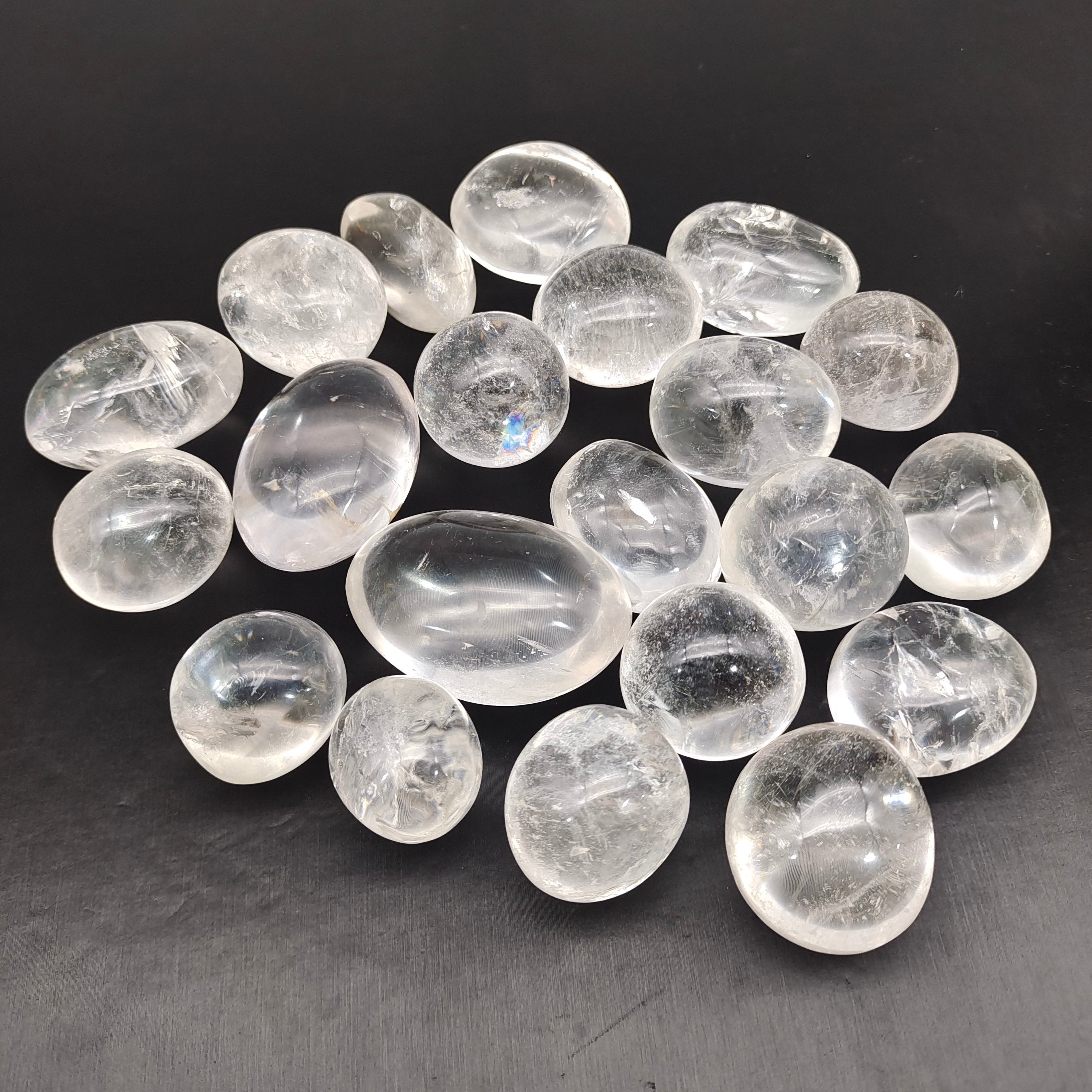 Clear quartz tumbles