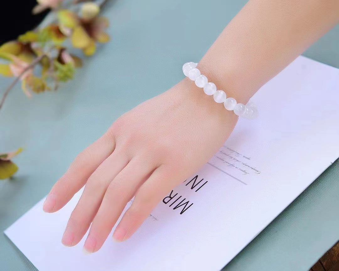 selenite bracelet