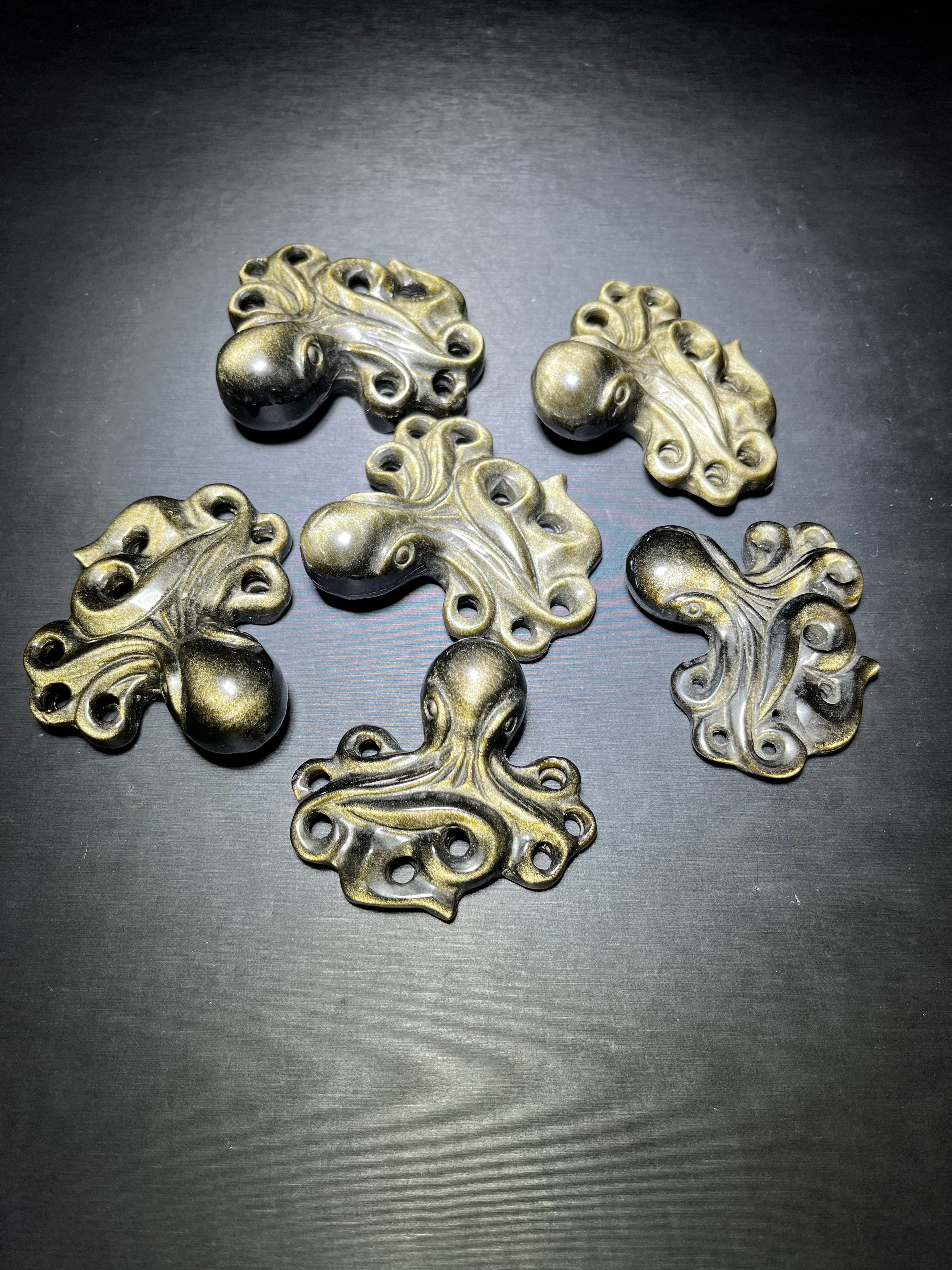 Golden obsidian octopus