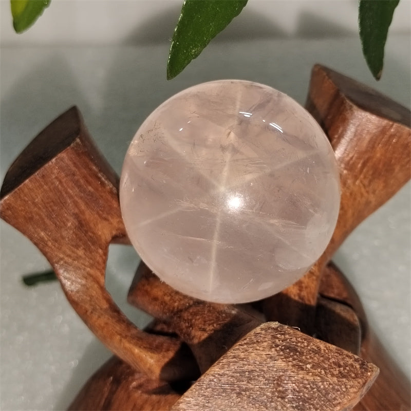 Rose quartz star sphere