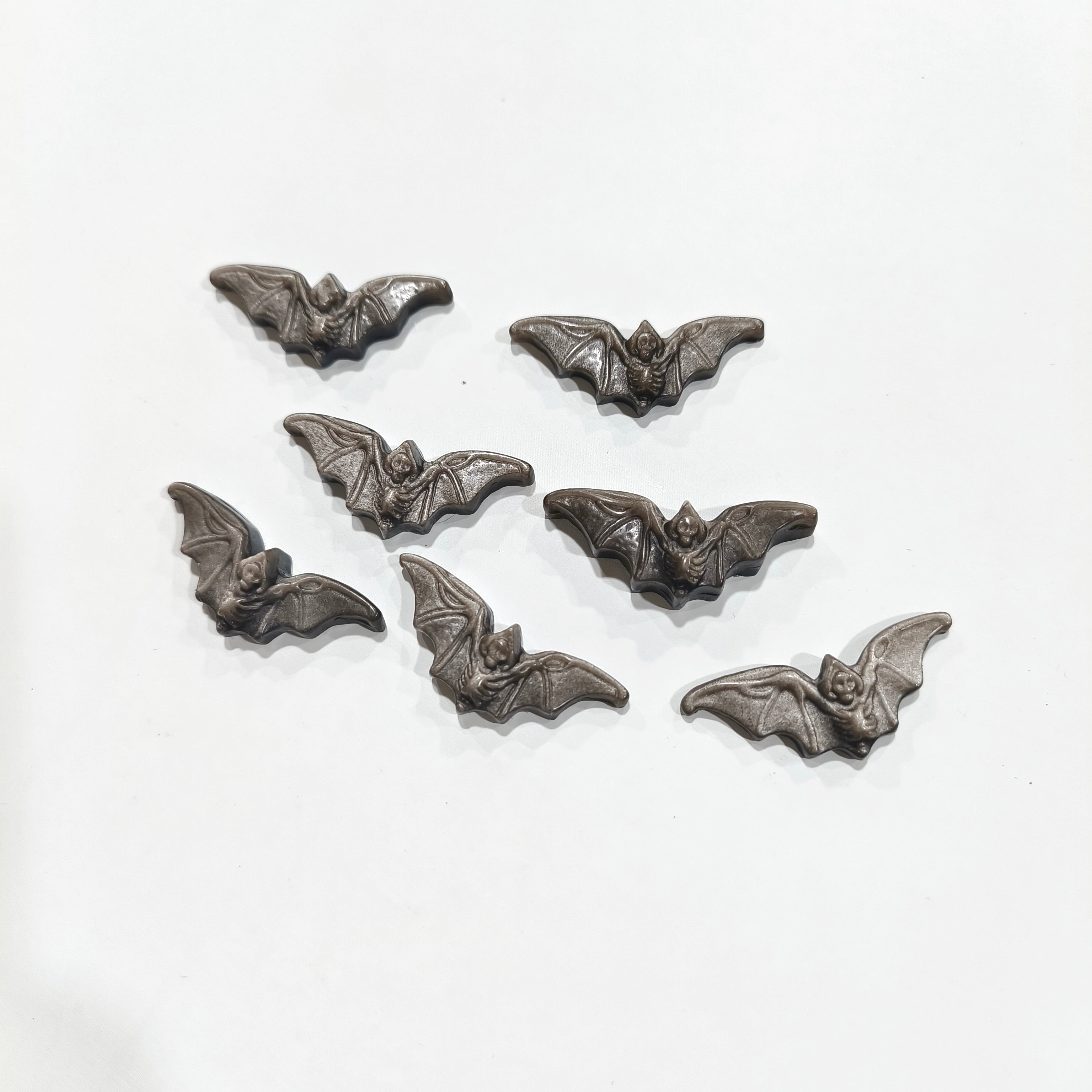 Silver obsidian, Labradorite ,bat