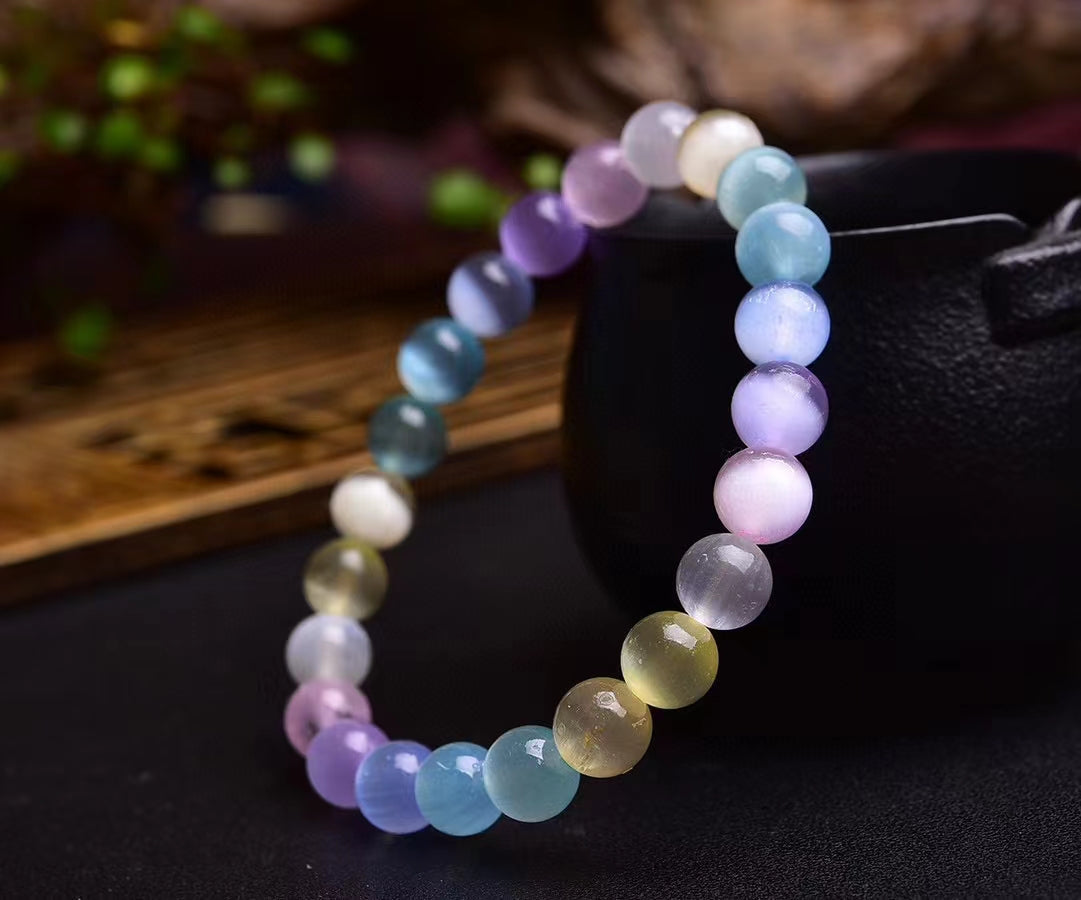 aura selenite 8mm bracelet