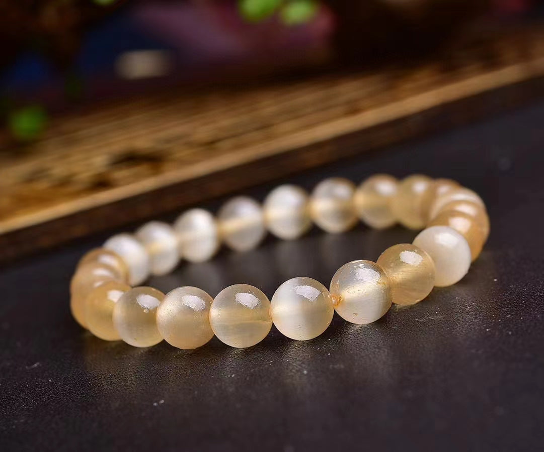 aura selenite 8mm bracelet