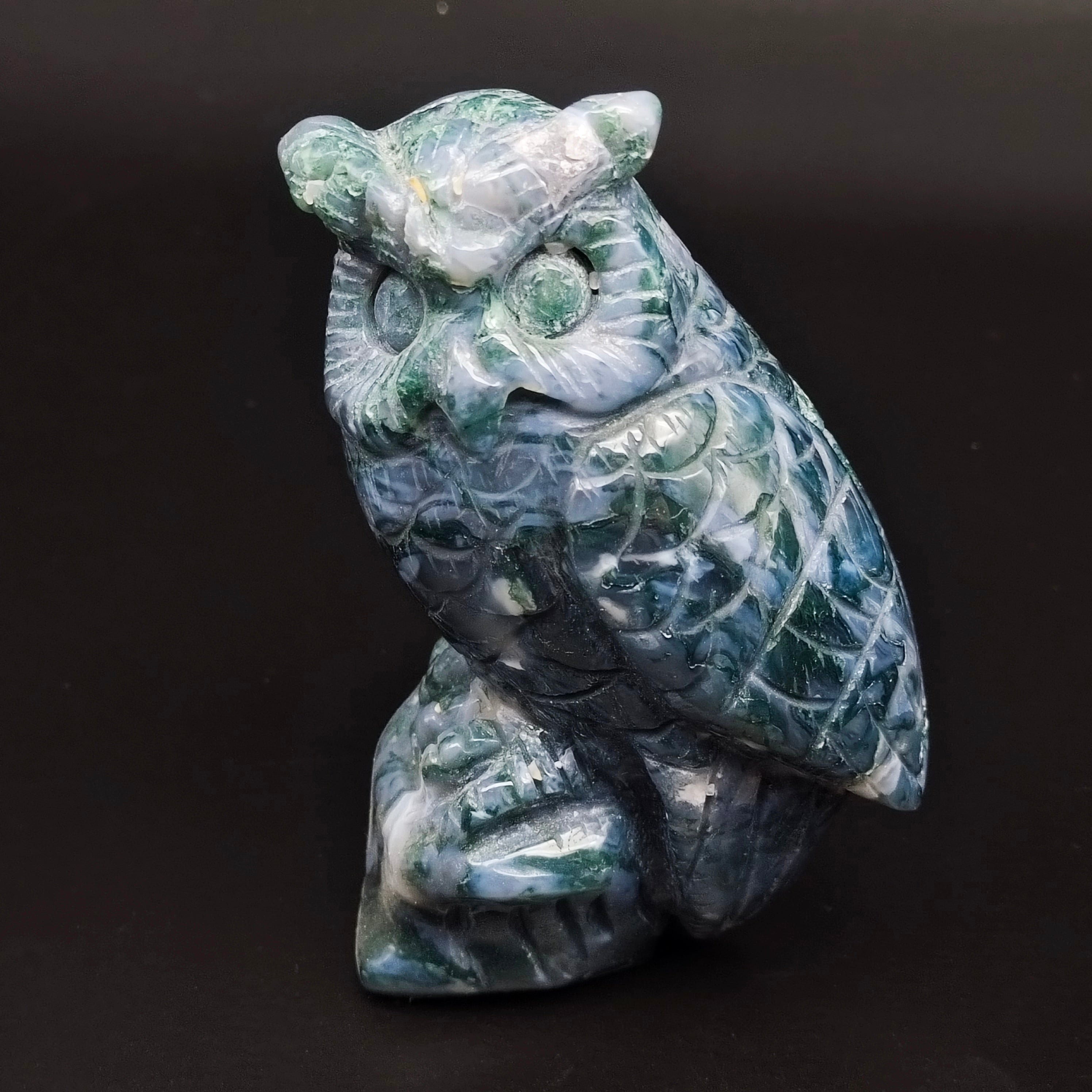 Moss agate owl