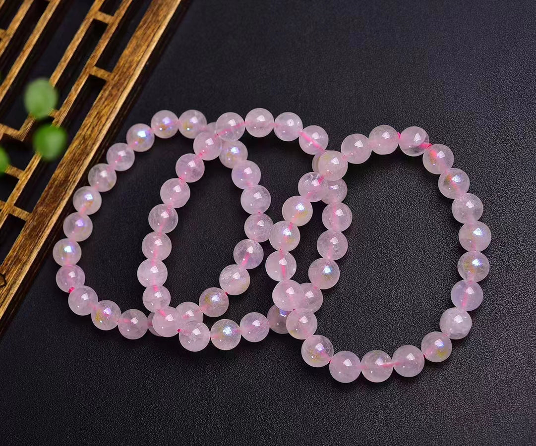 aura rose quartz 8mm  bracelet