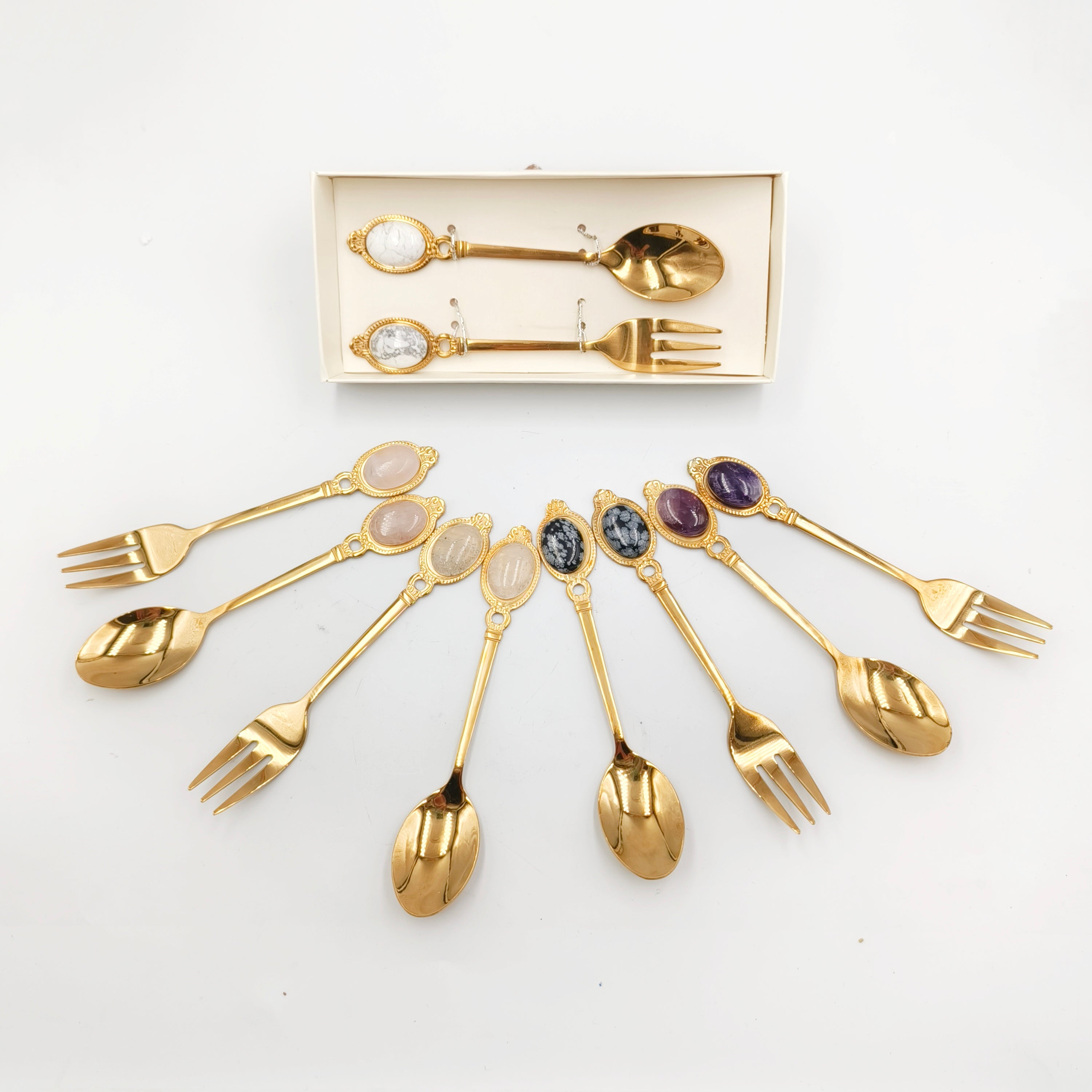 Spoon and fork sets in various materials