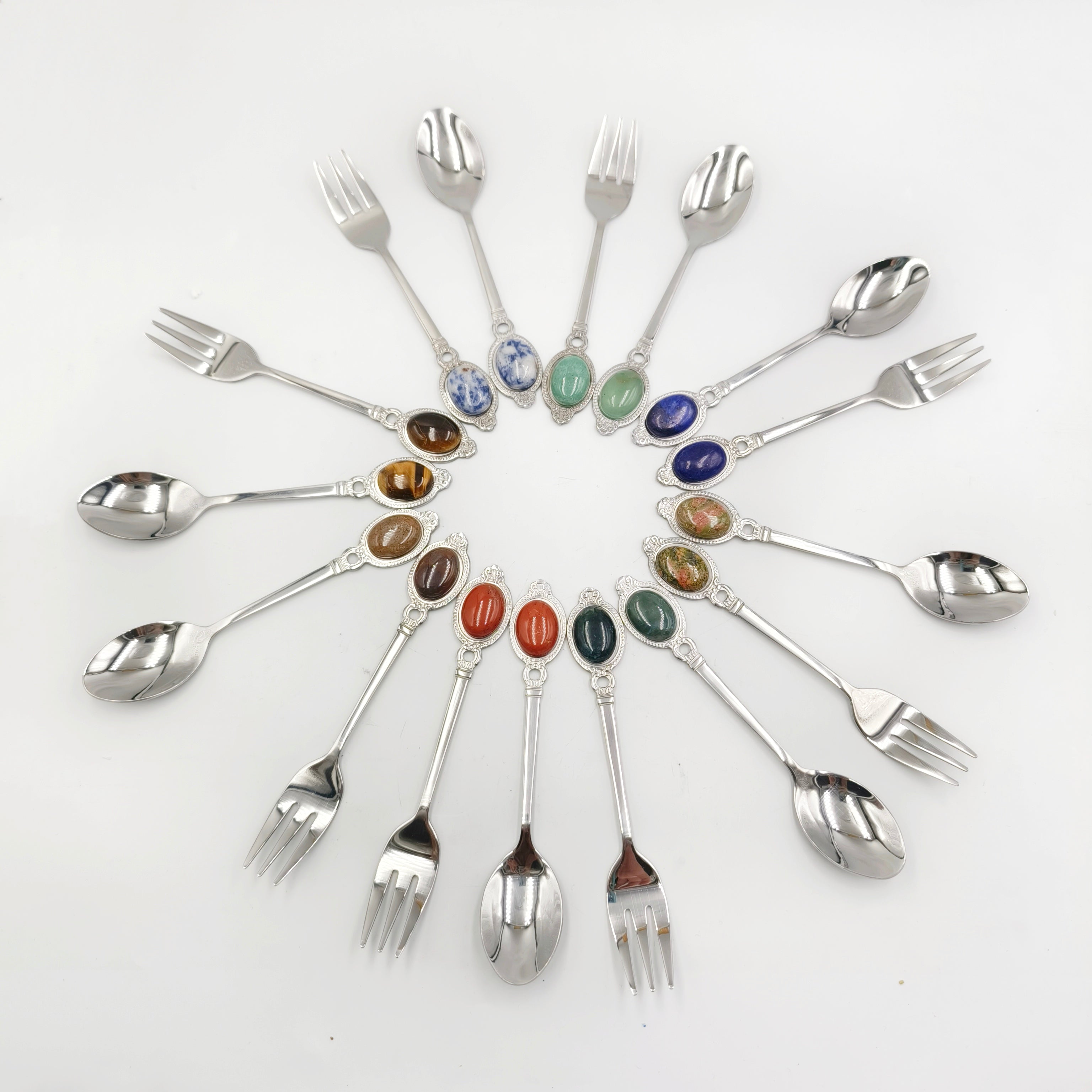 Spoon and fork sets in various materials