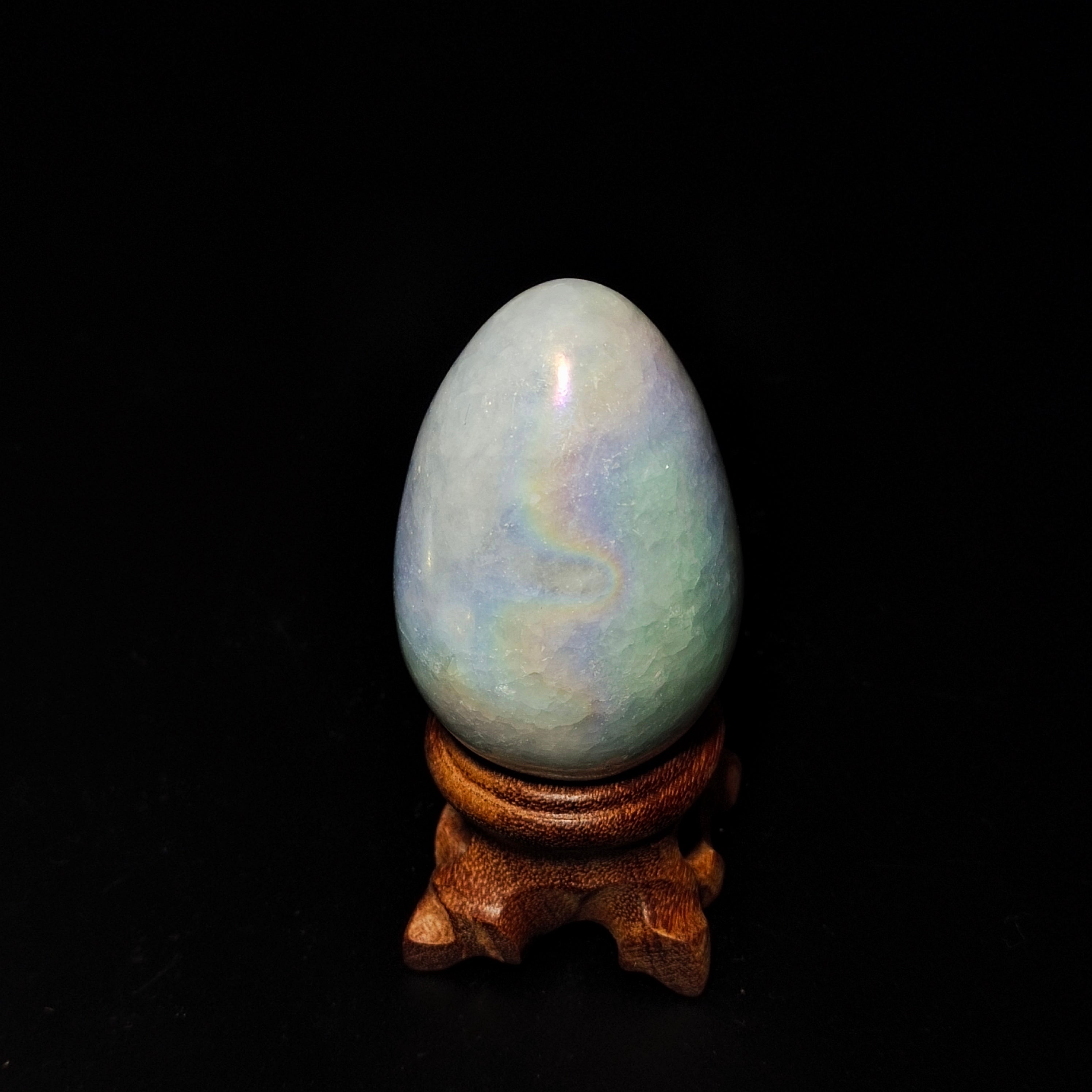 Aura blue calcite egg