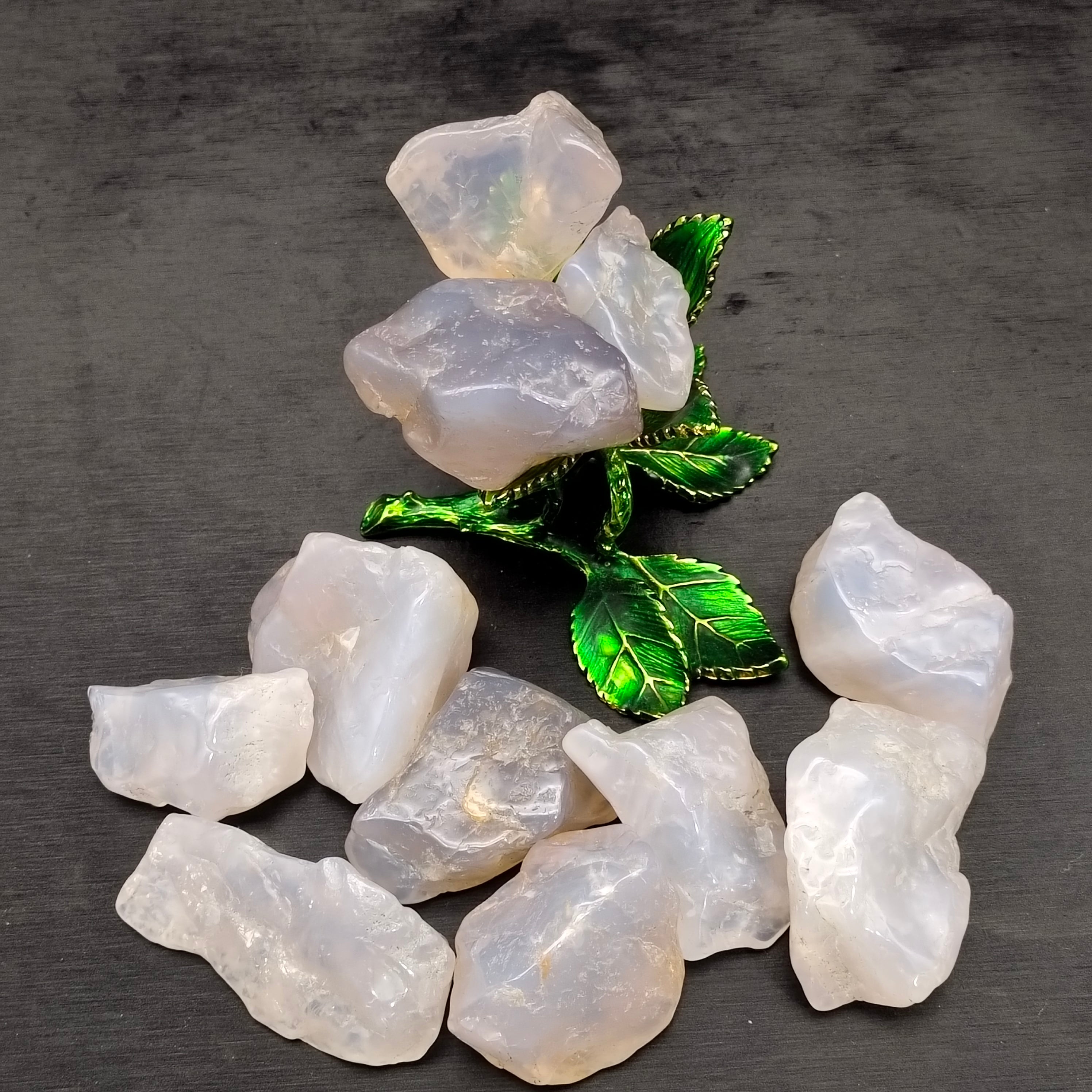 Blue rose quartz raw stone