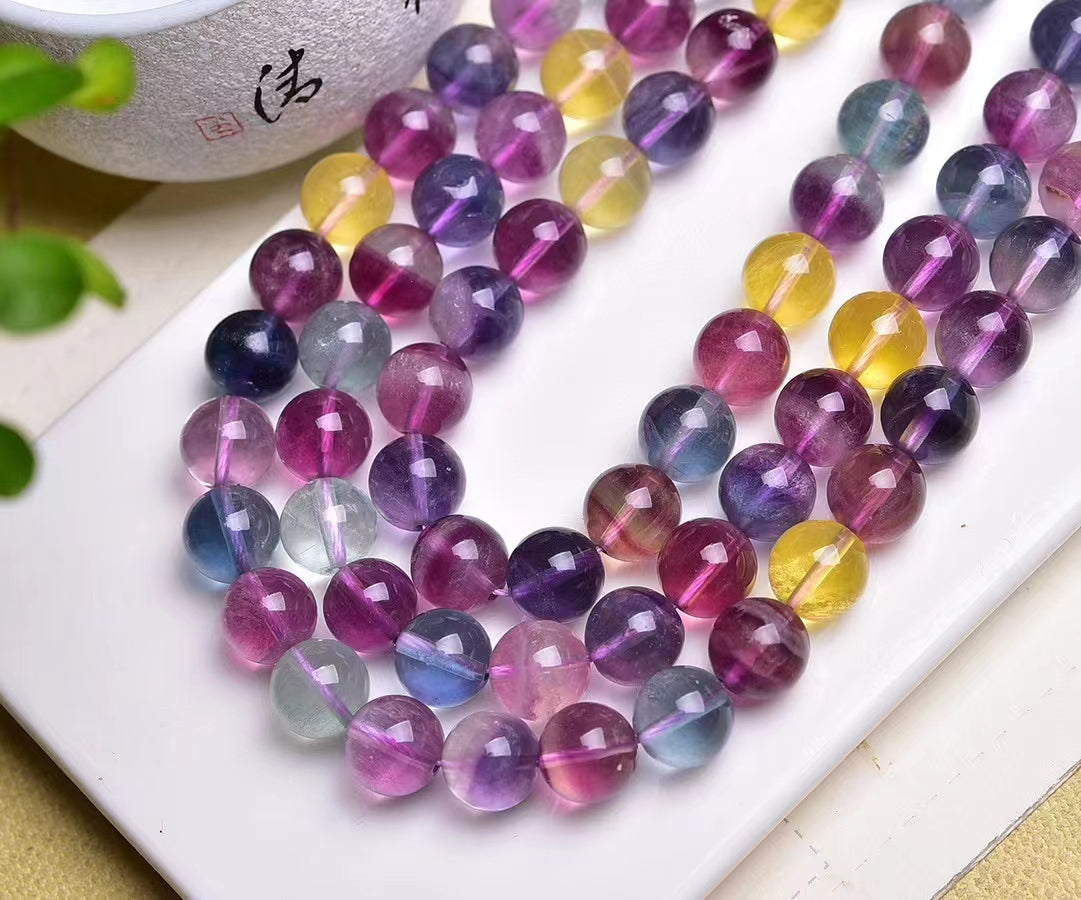 Rainbow fluorite beads