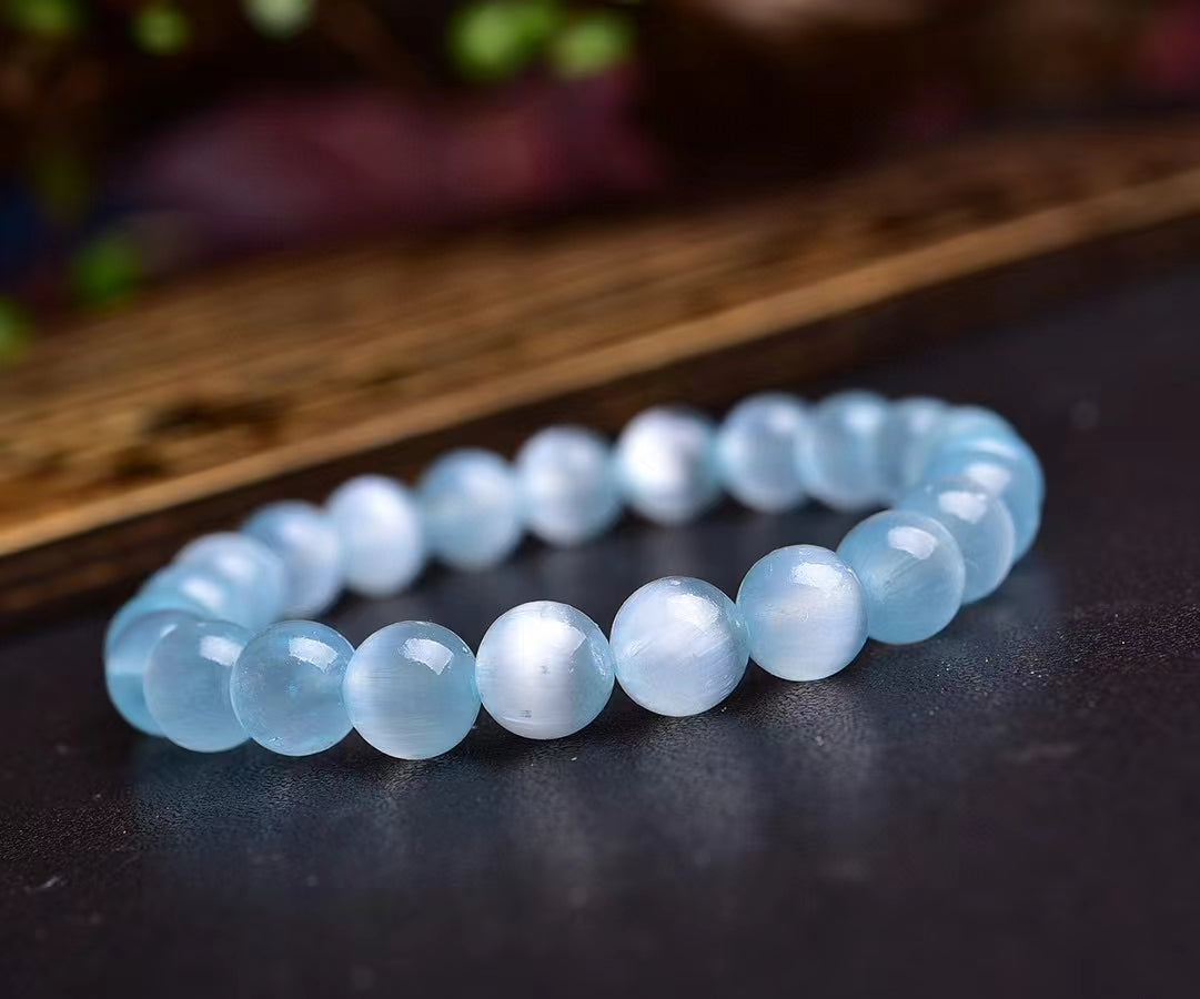 aura selenite 8mm bracelet