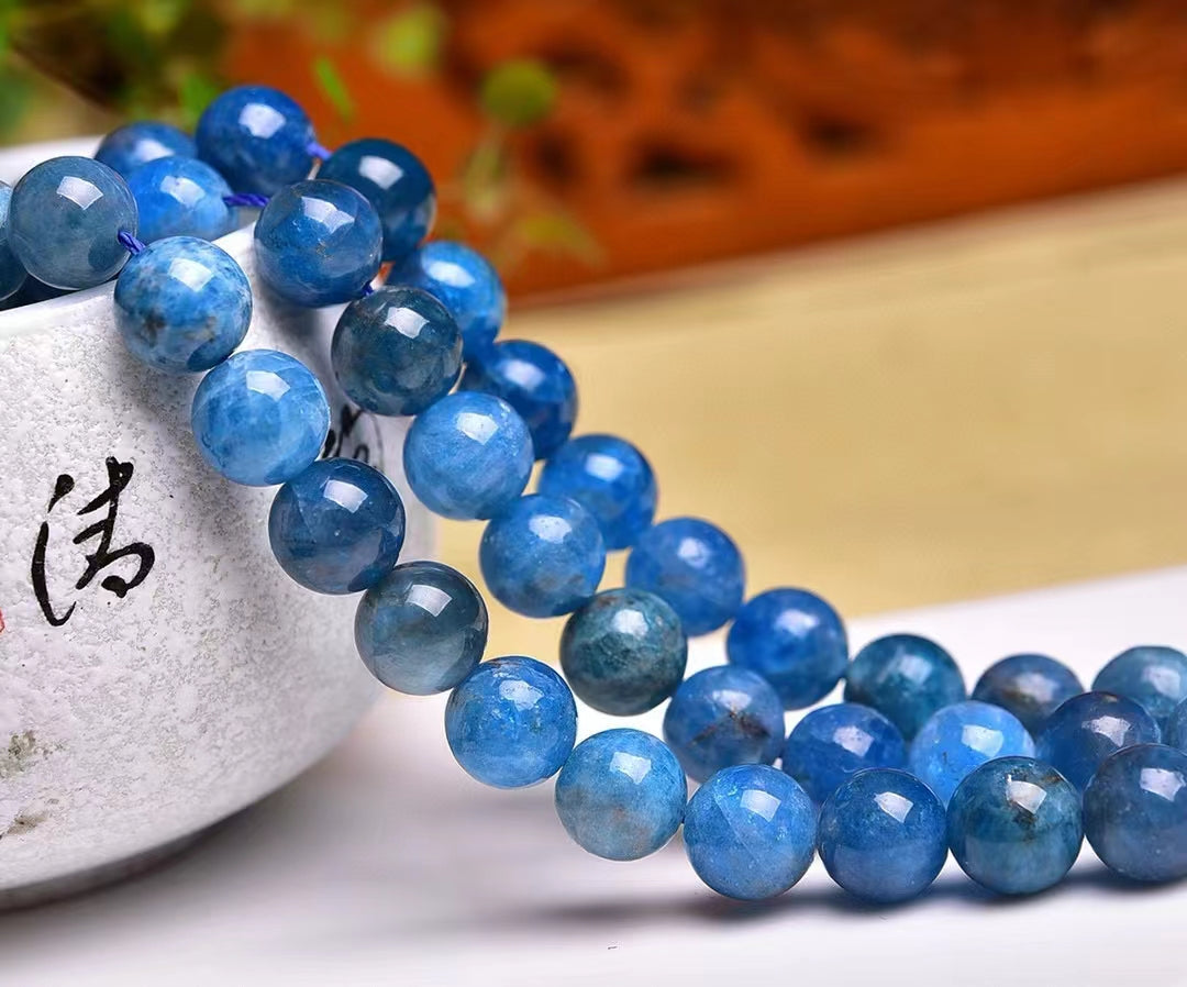 Blue apatite 8mm beads