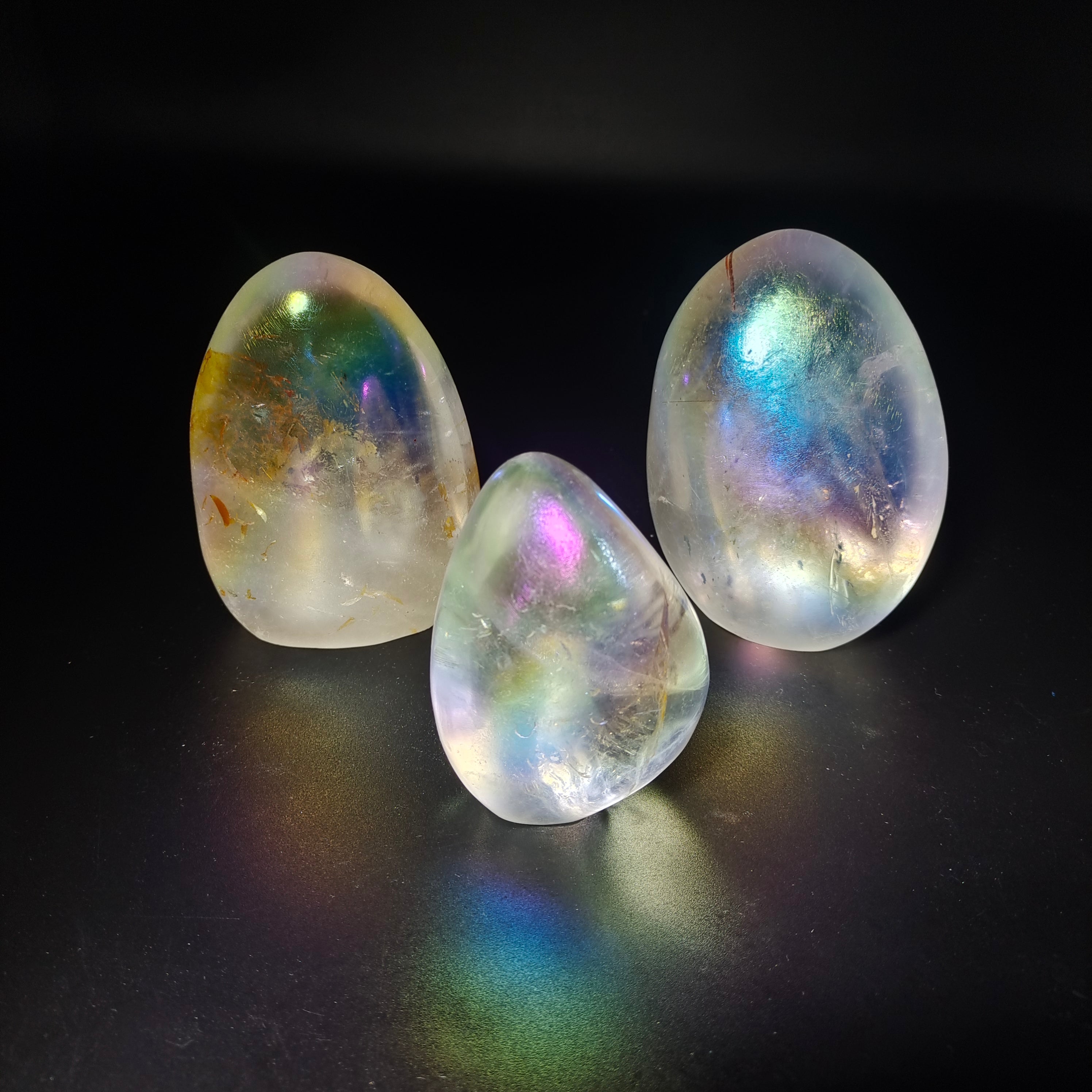 Aura clear quartz freeform