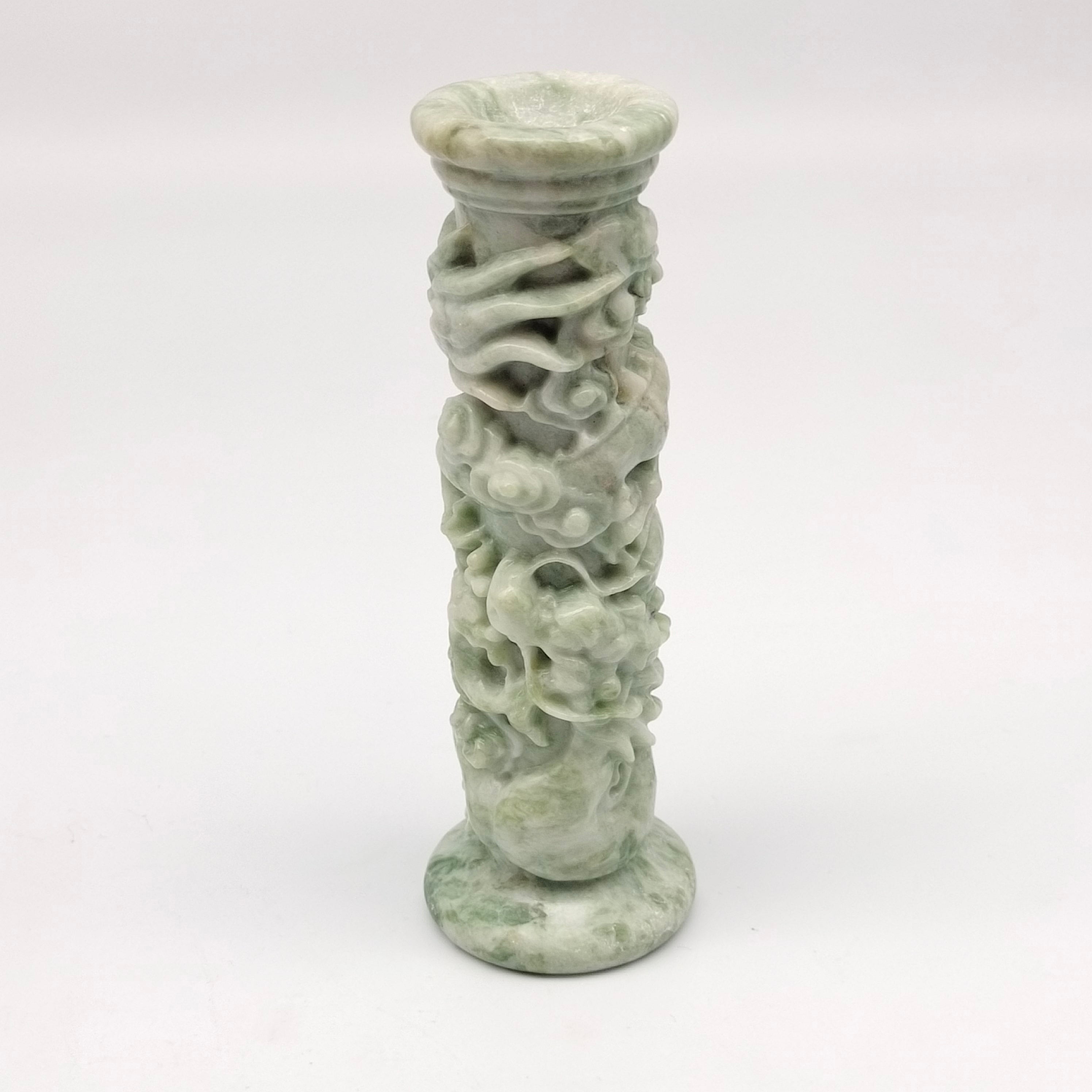 Dragon carved piece candlestick