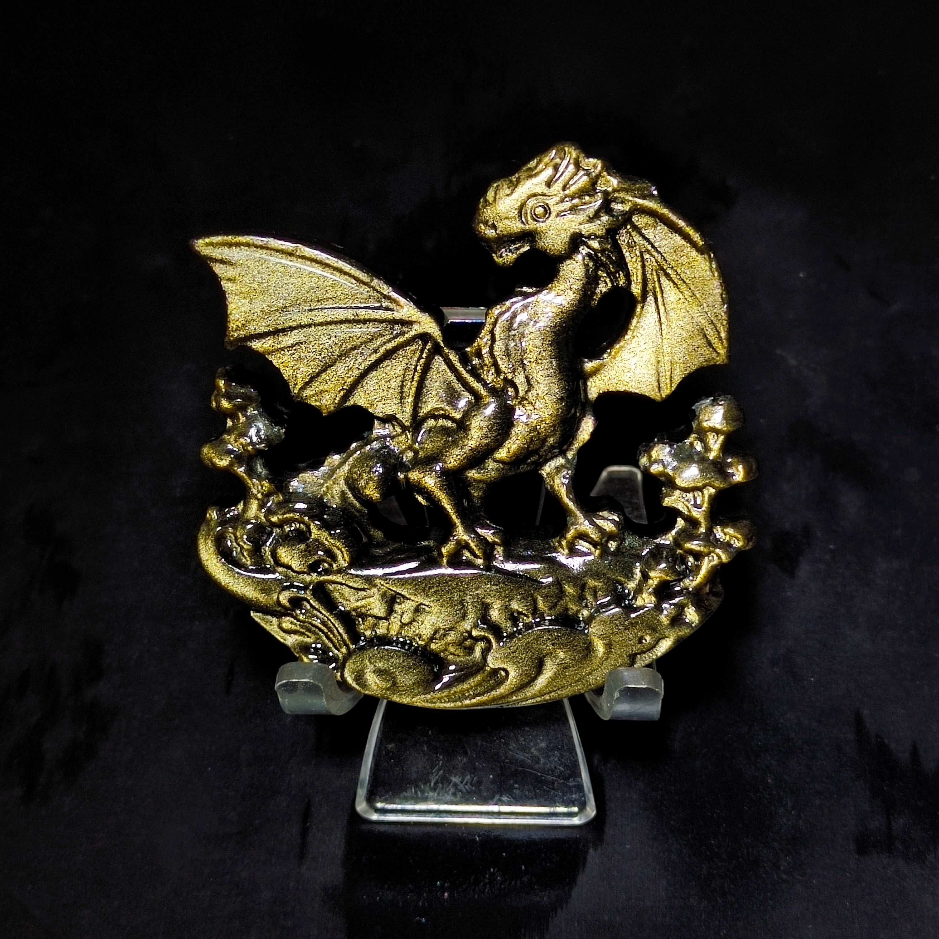 Golden obsidian dragon