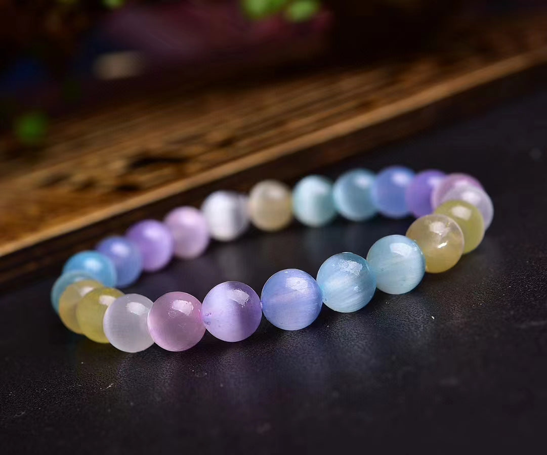 aura selenite 8mm bracelet