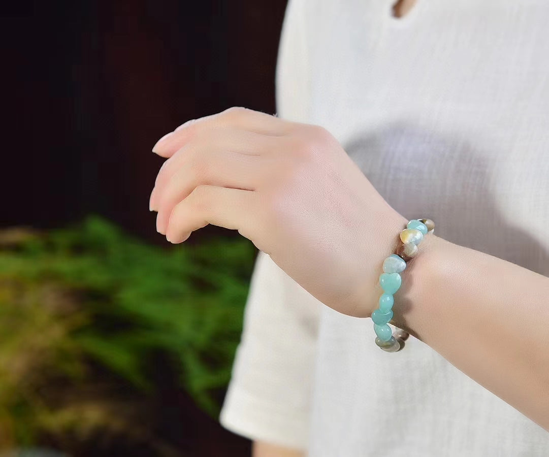 Heart-shaped bracelets of various materials