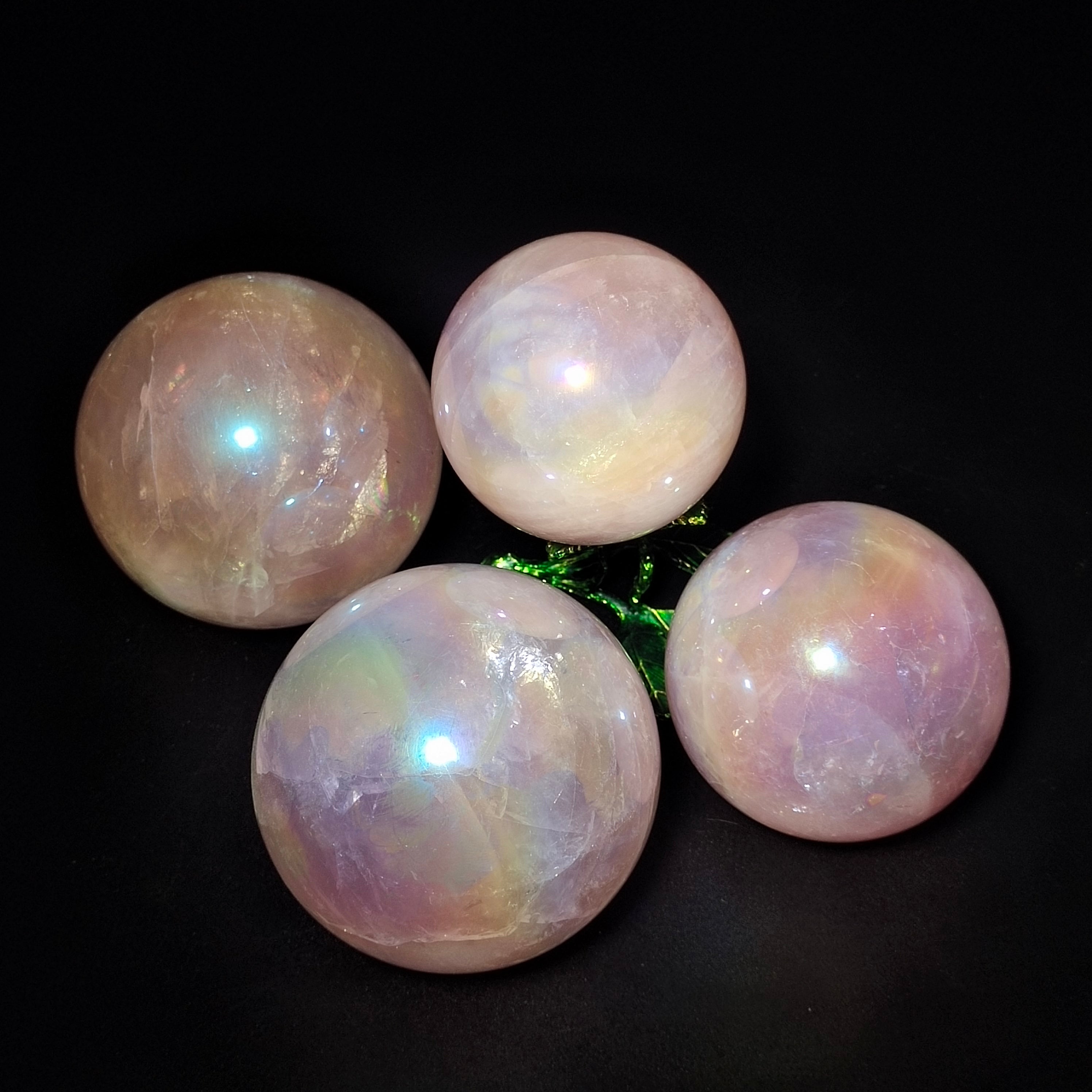 Aura rose quartz sphere