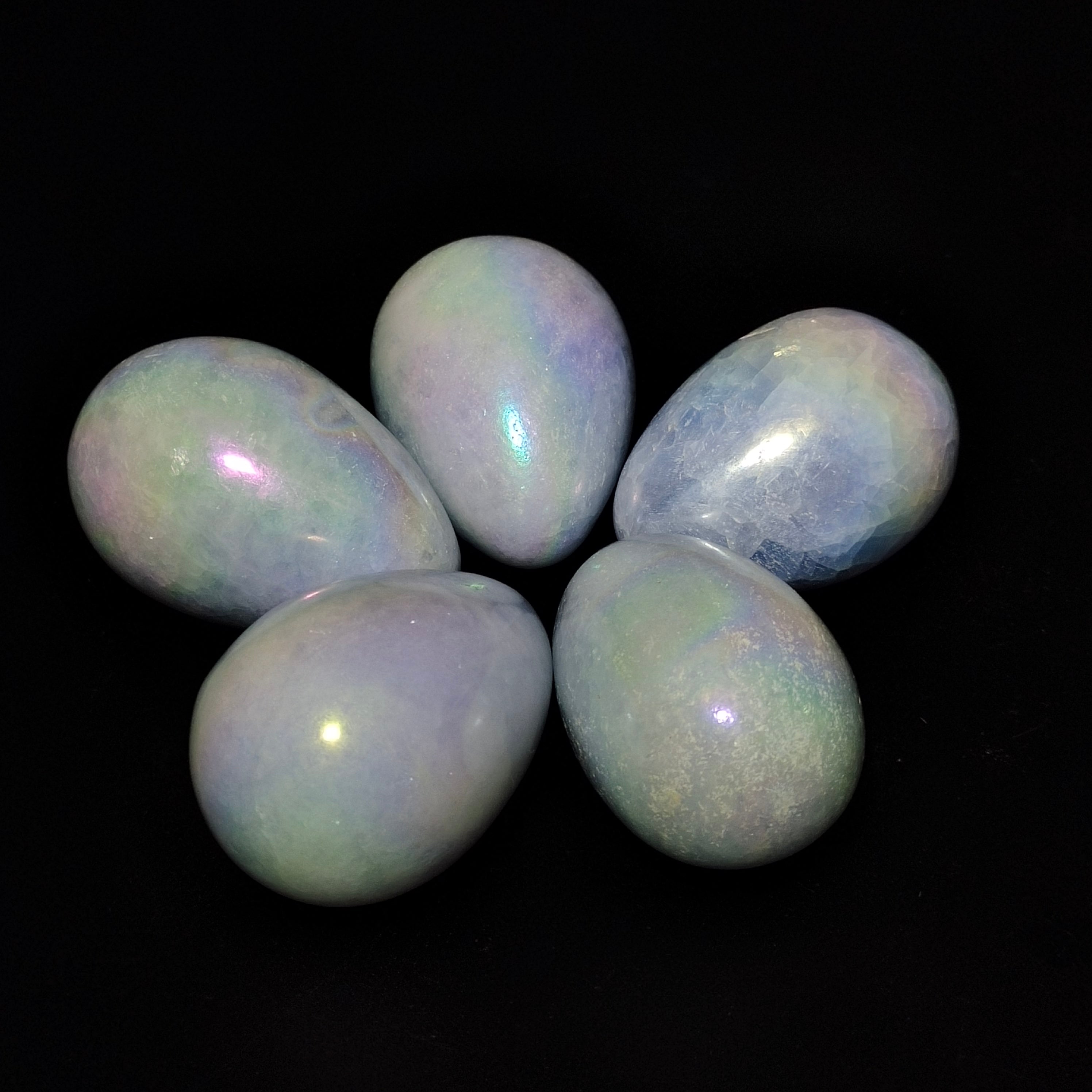 Aura blue calcite egg