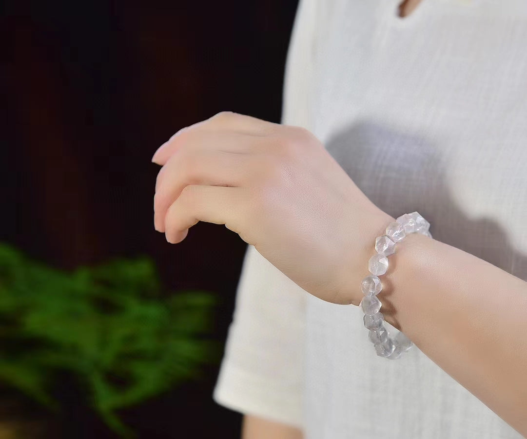 clear quartz faceted bracelet