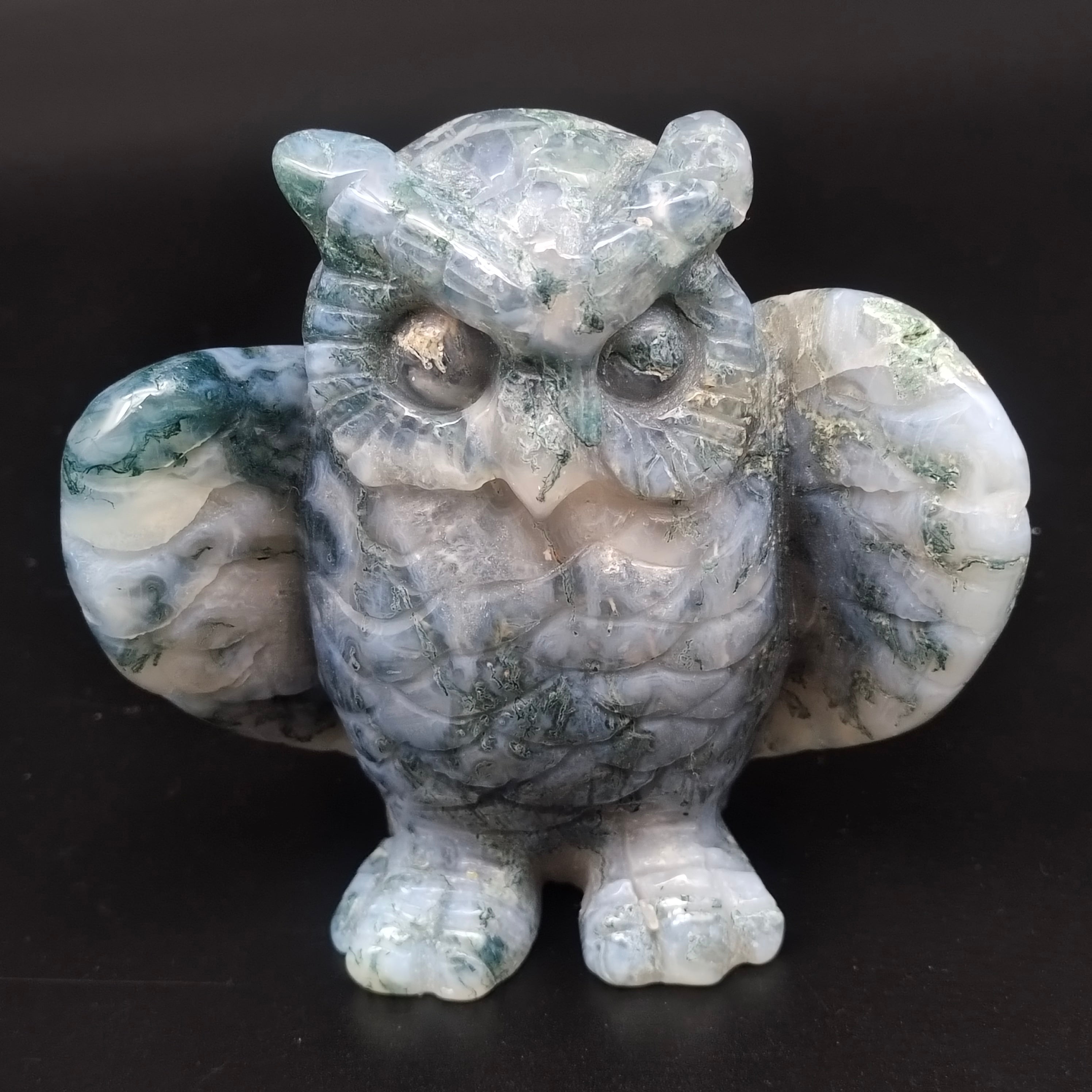 Moss agate owl