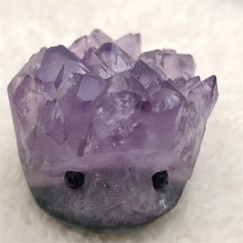 Amethyst cluster hedgehog