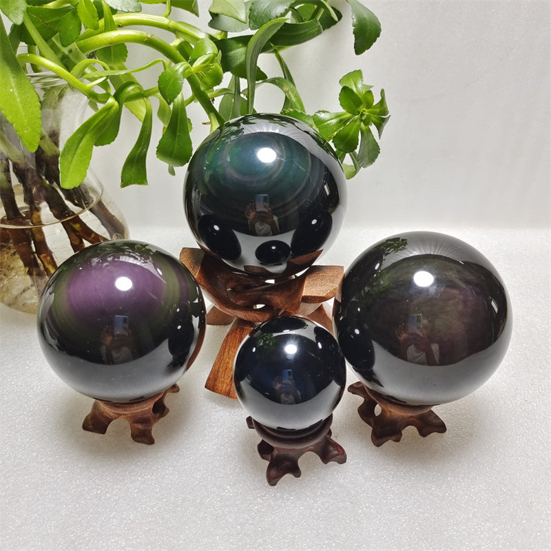 Rainbow Obsidian sphere