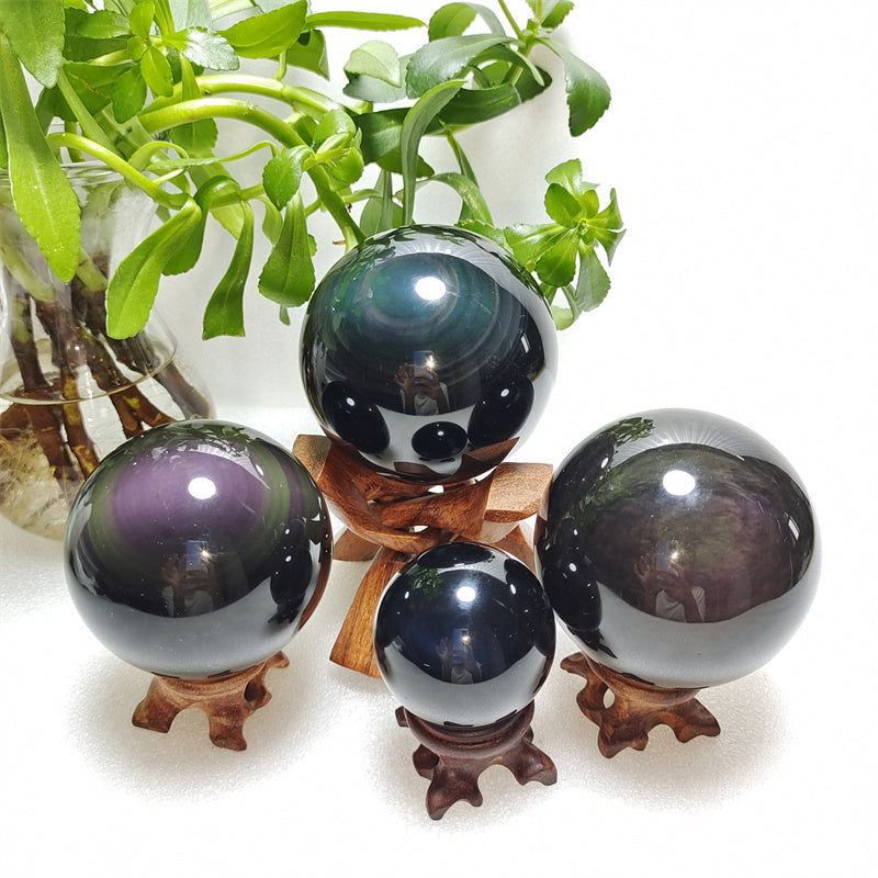 Rainbow Obsidian sphere