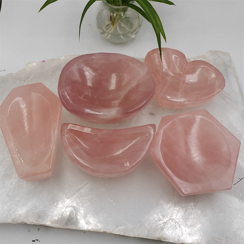 Rose quartz bowl