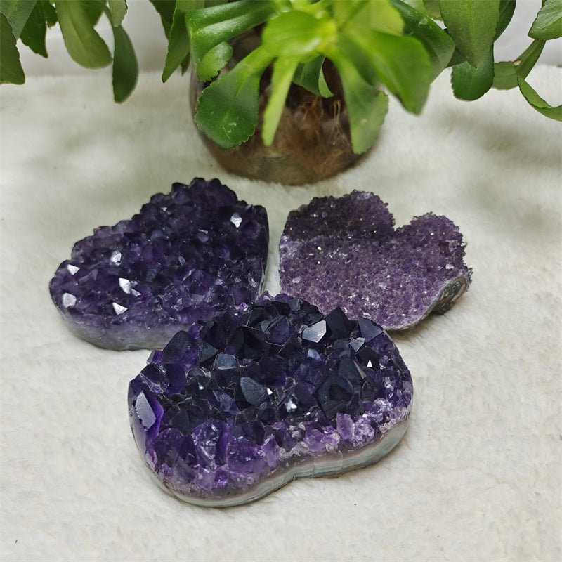 Amethyst cluster heart