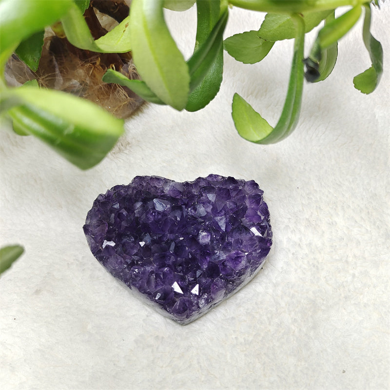 Amethyst cluster heart