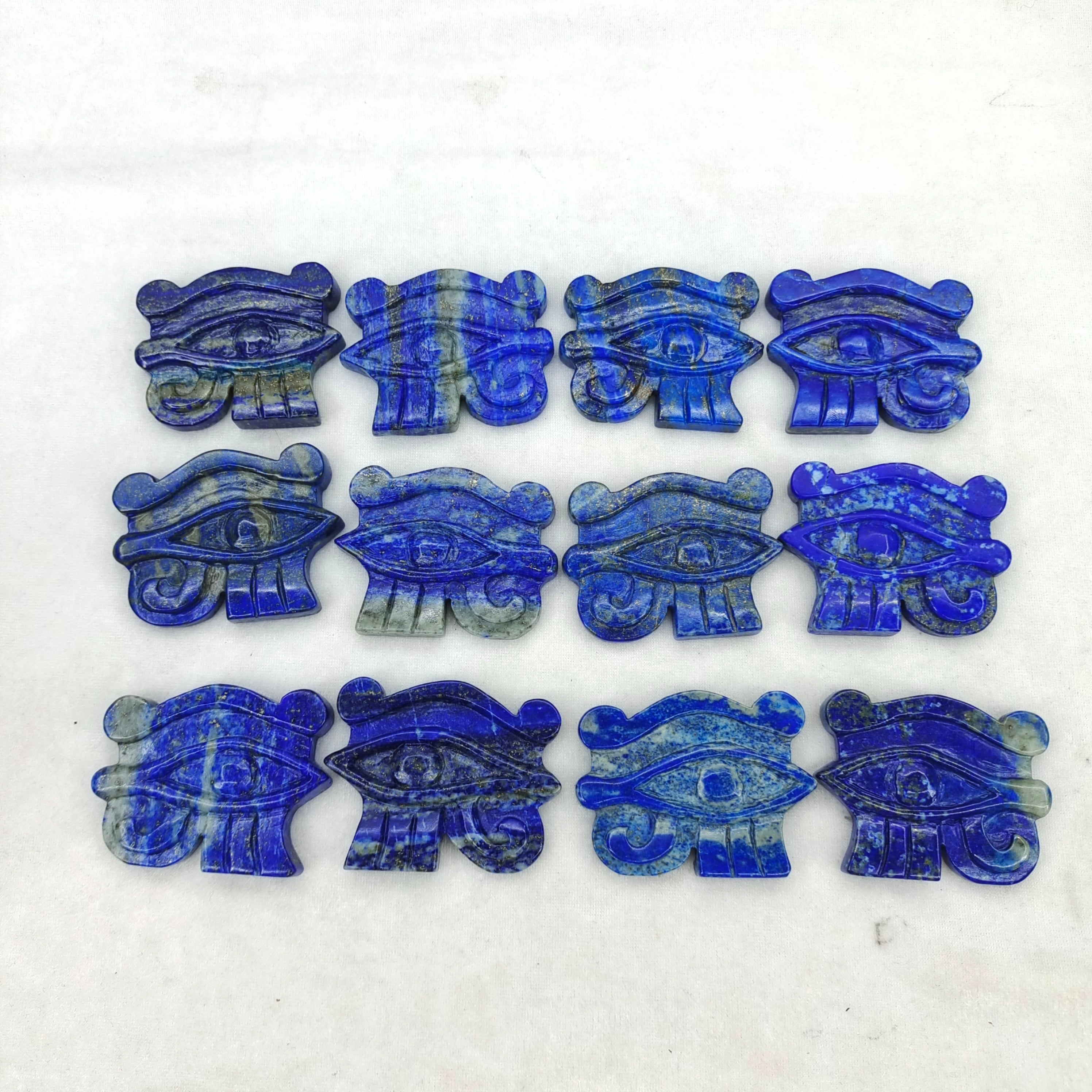 Various types of lapis lazuli eyes