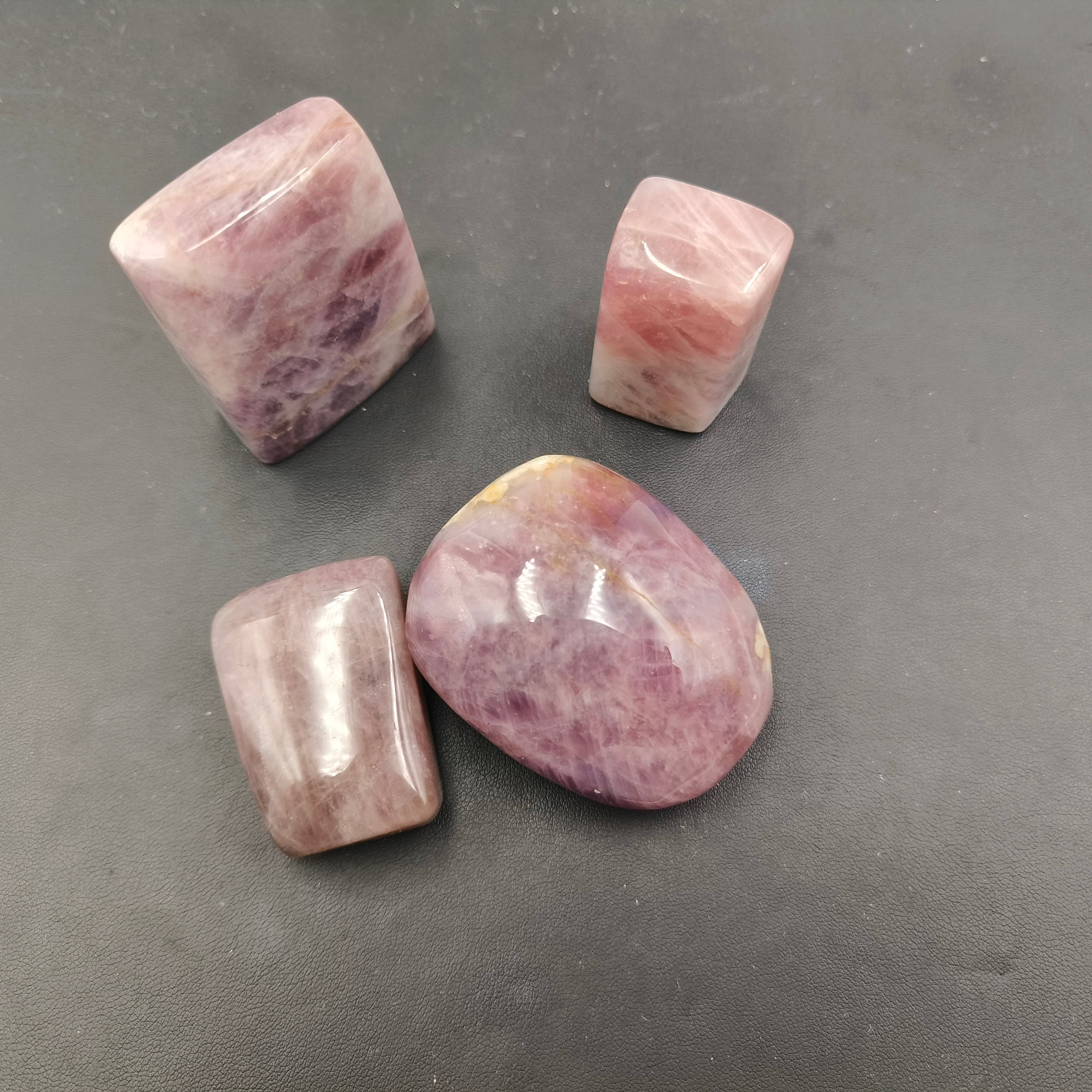 Purple rose quartz palmstone