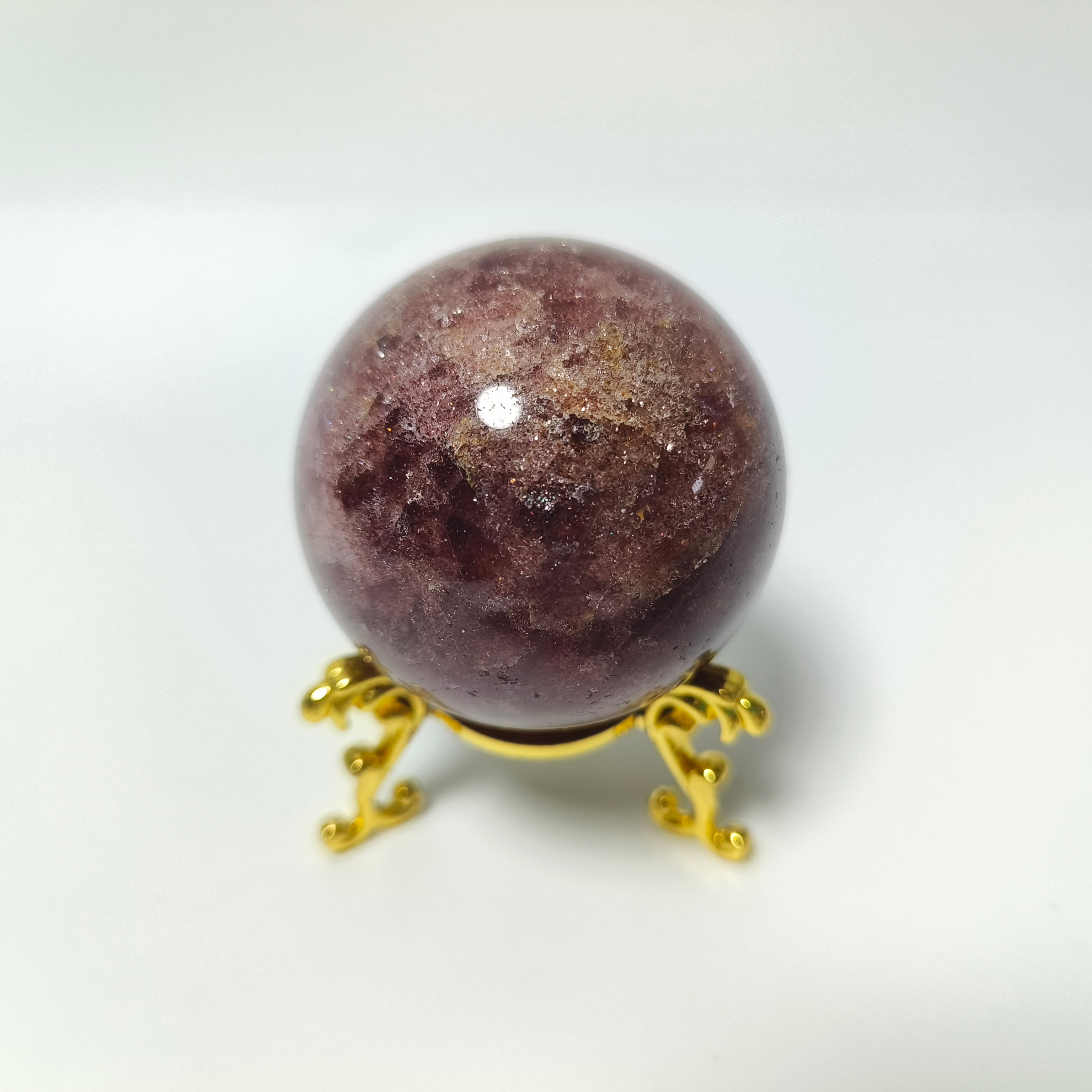 Strawberry quartz sphere