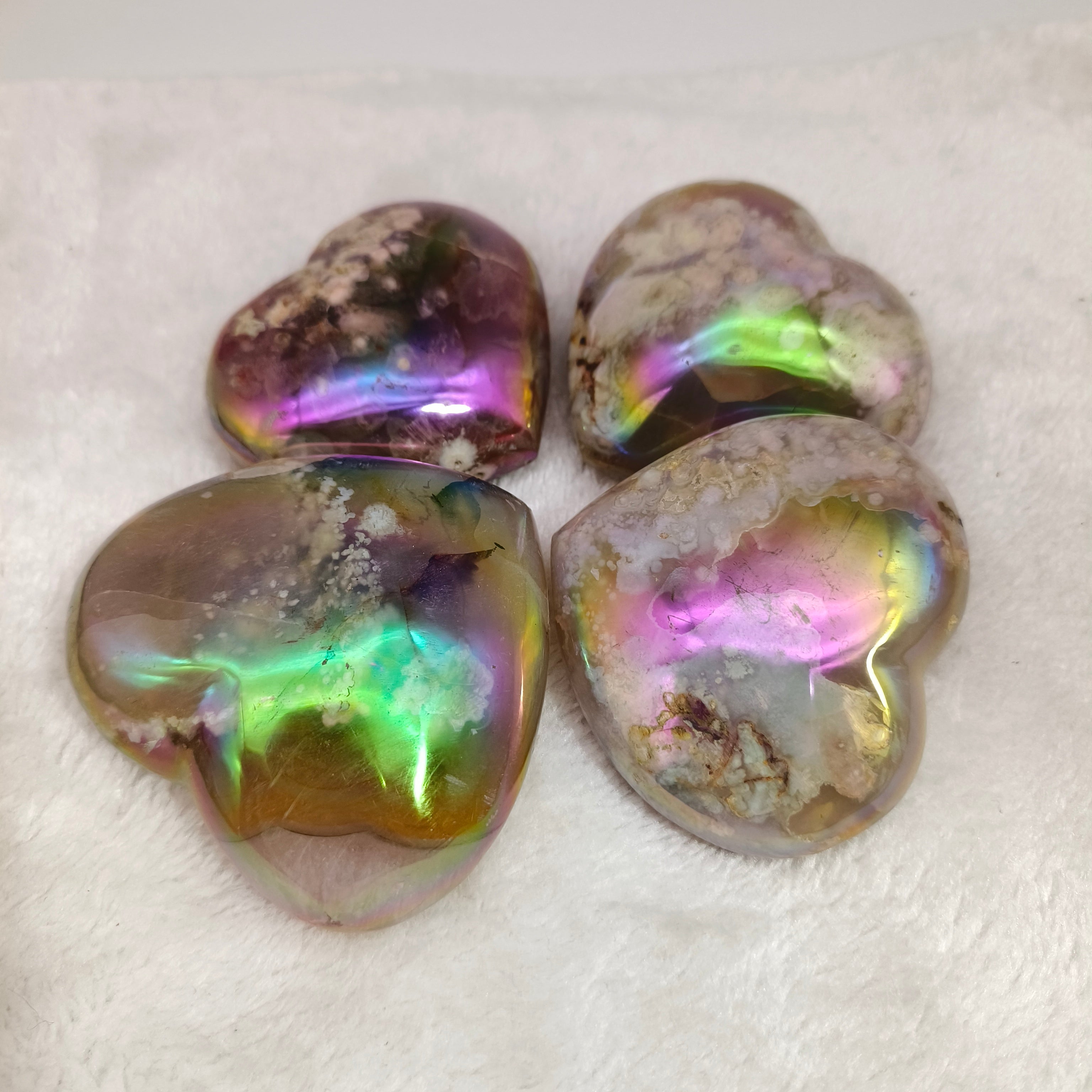 Aura flower agate heart