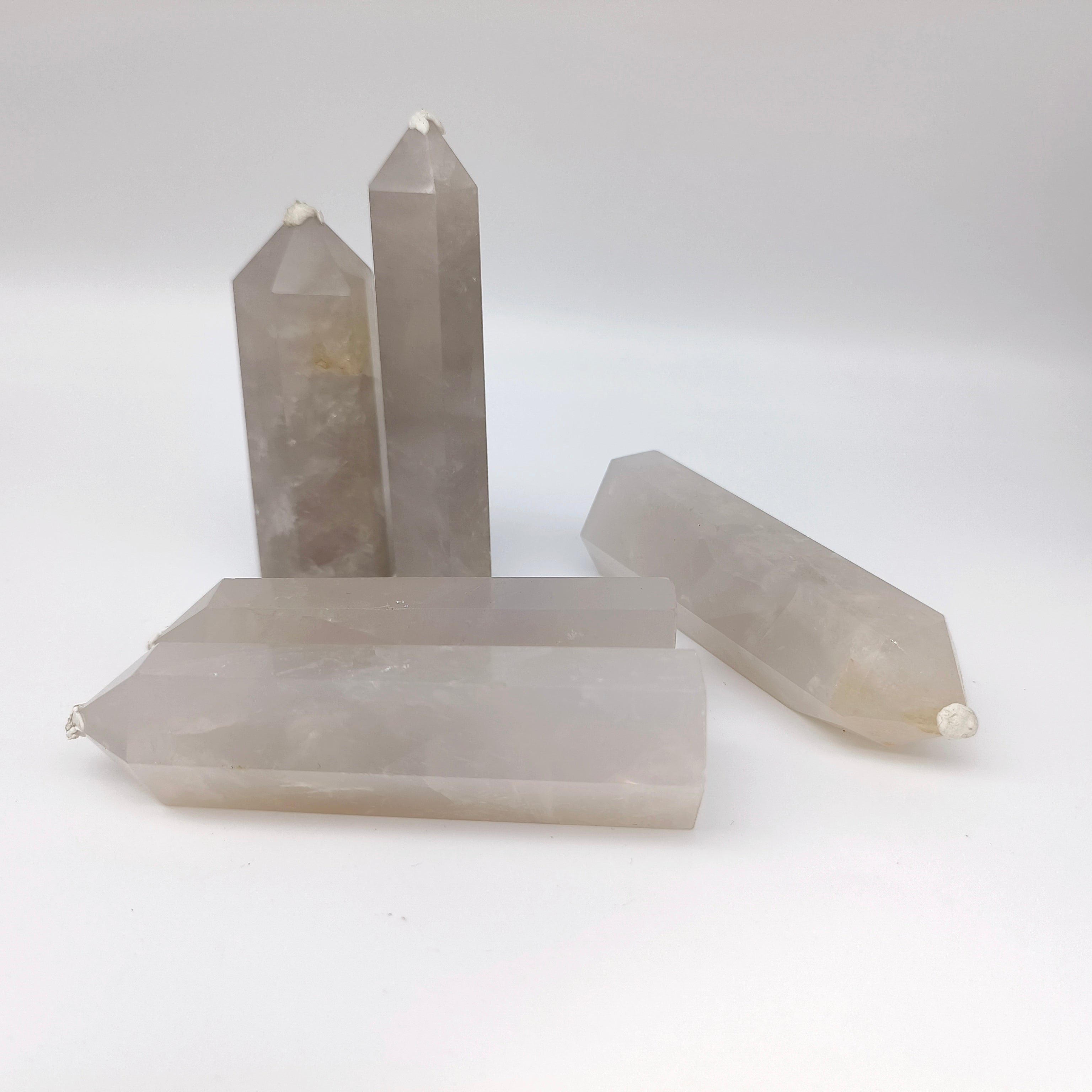 Blue rose quartz tower