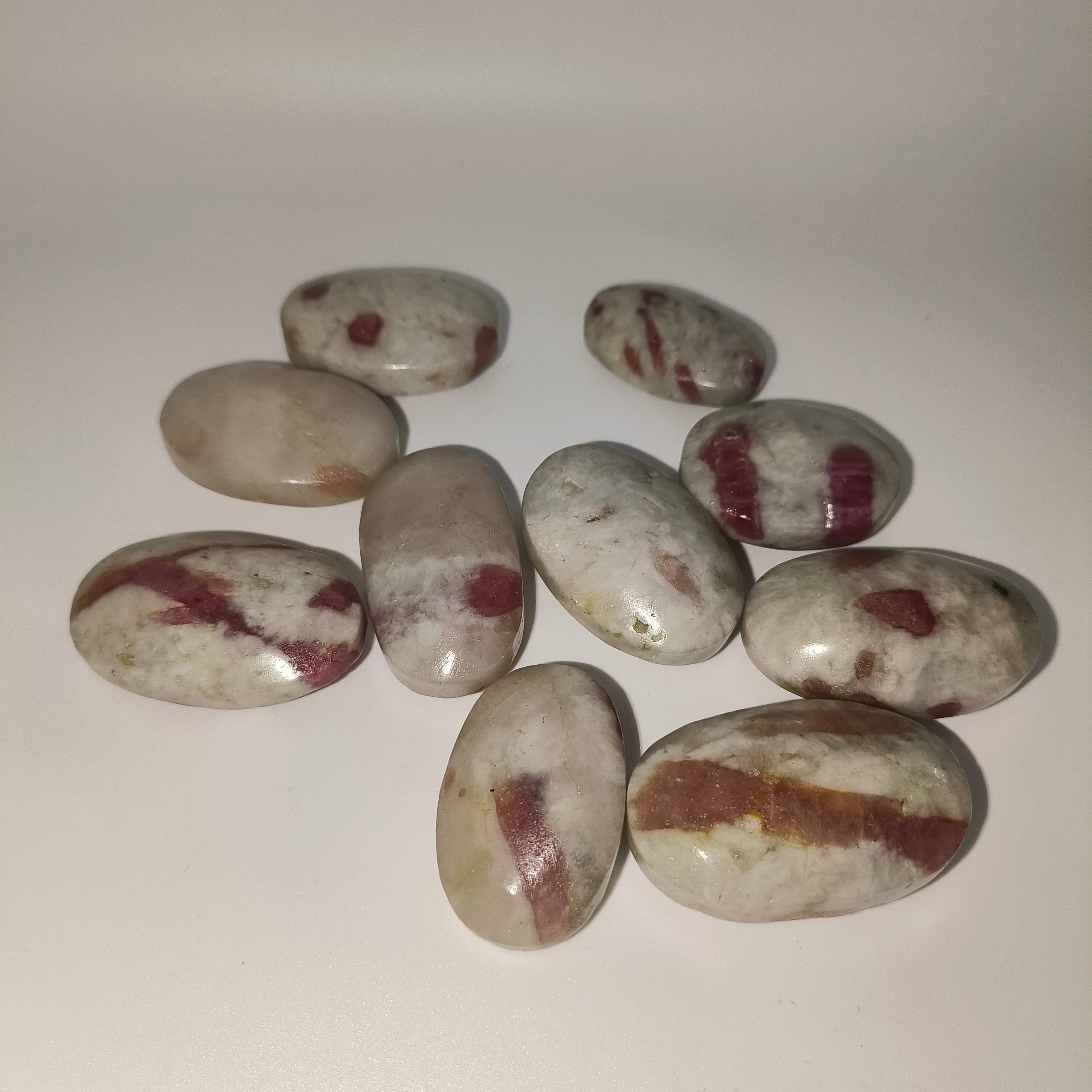 Pink tourmaline palm stone