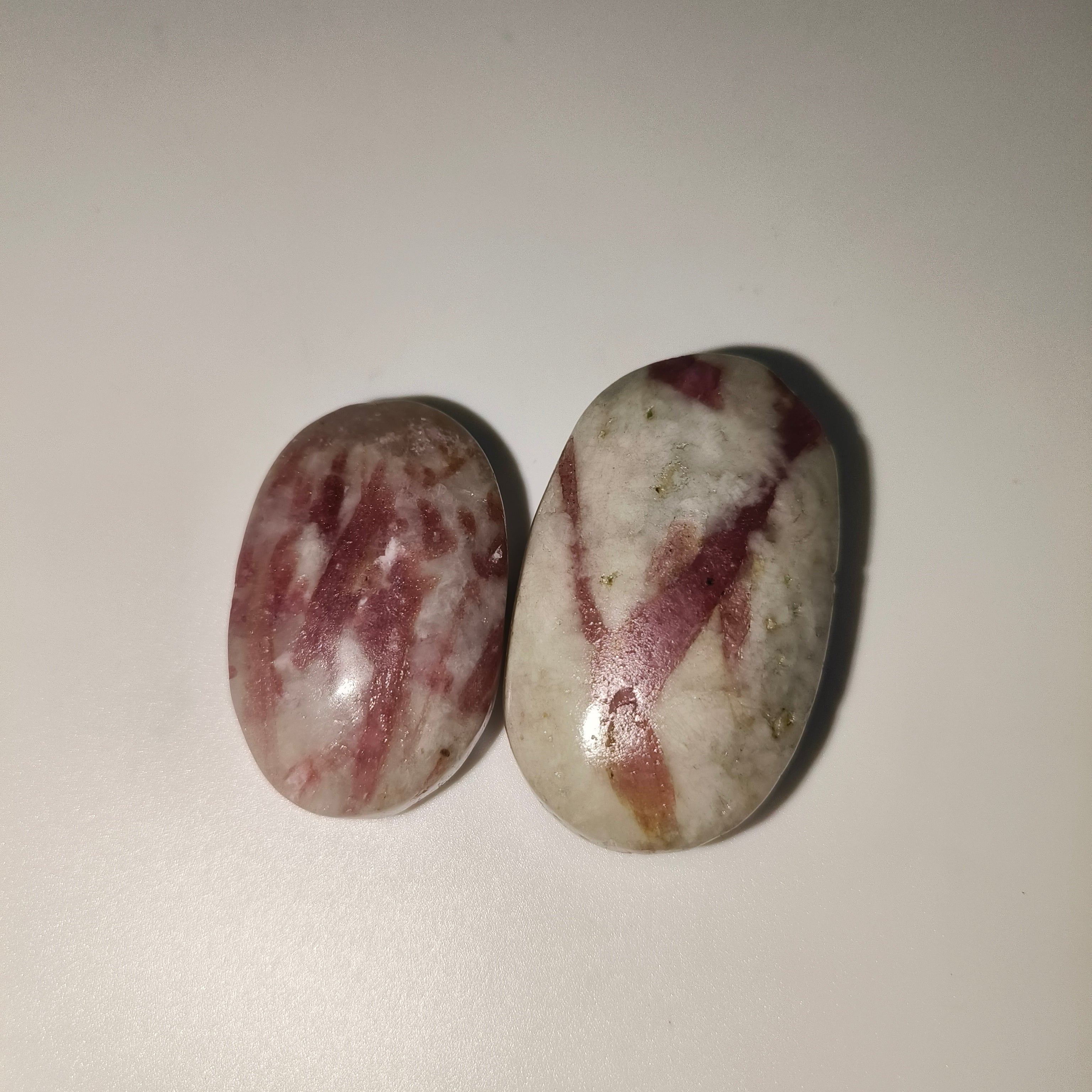 Pink tourmaline palm stone