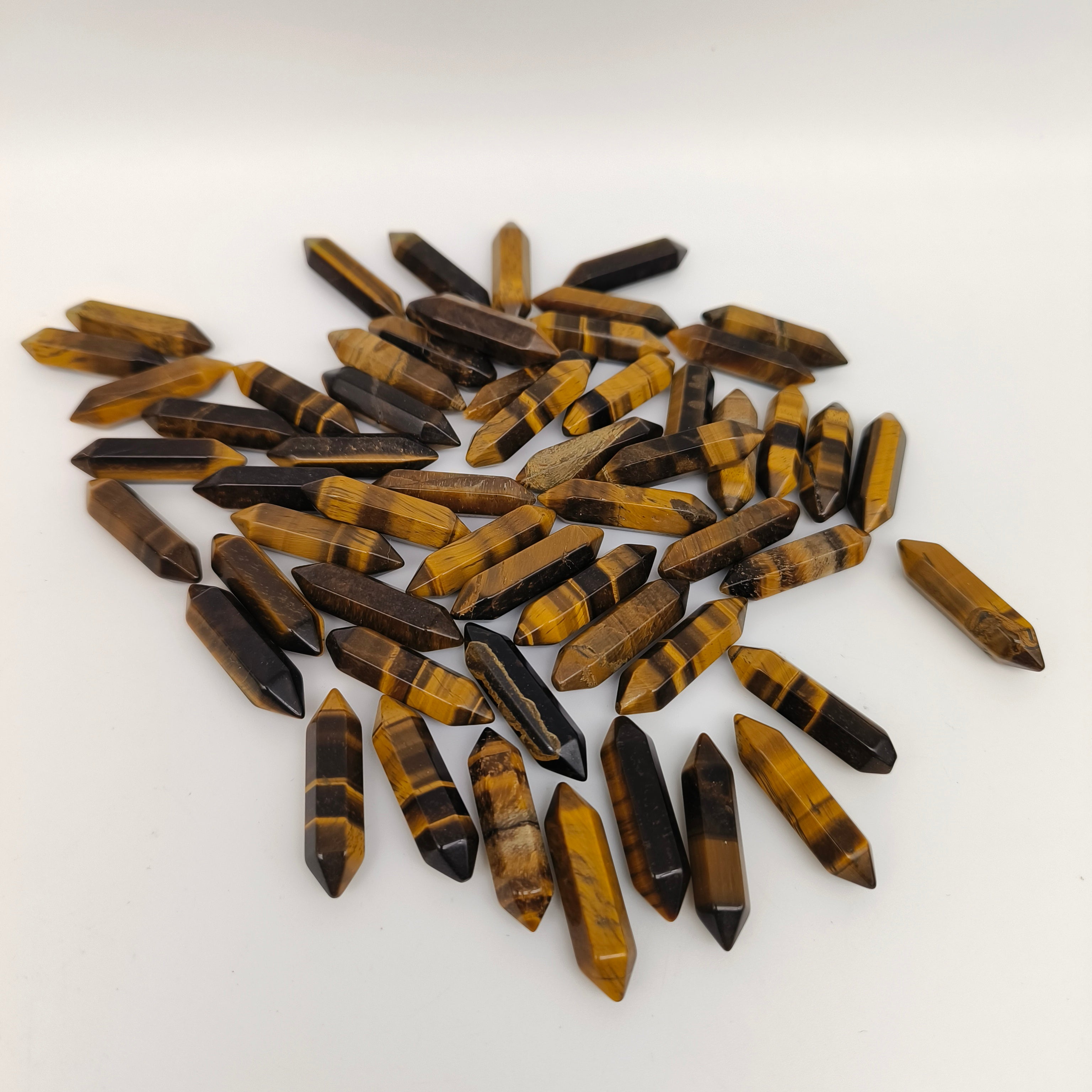 Yellow tiger eye 3cm double pointed