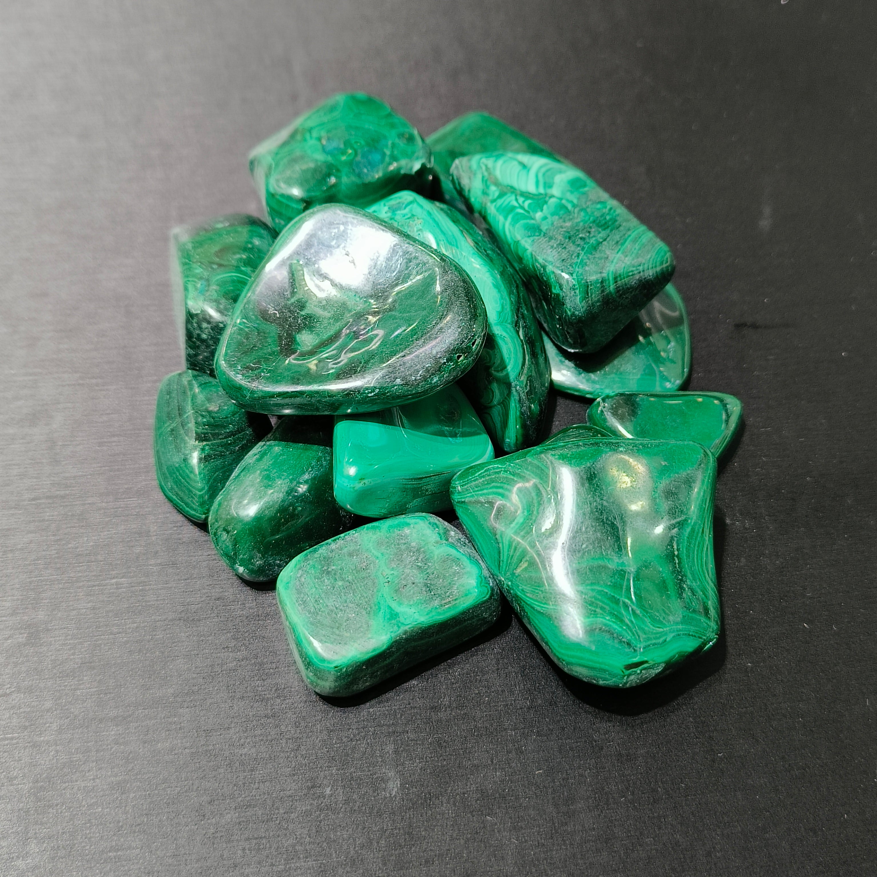 Malachite tumbles