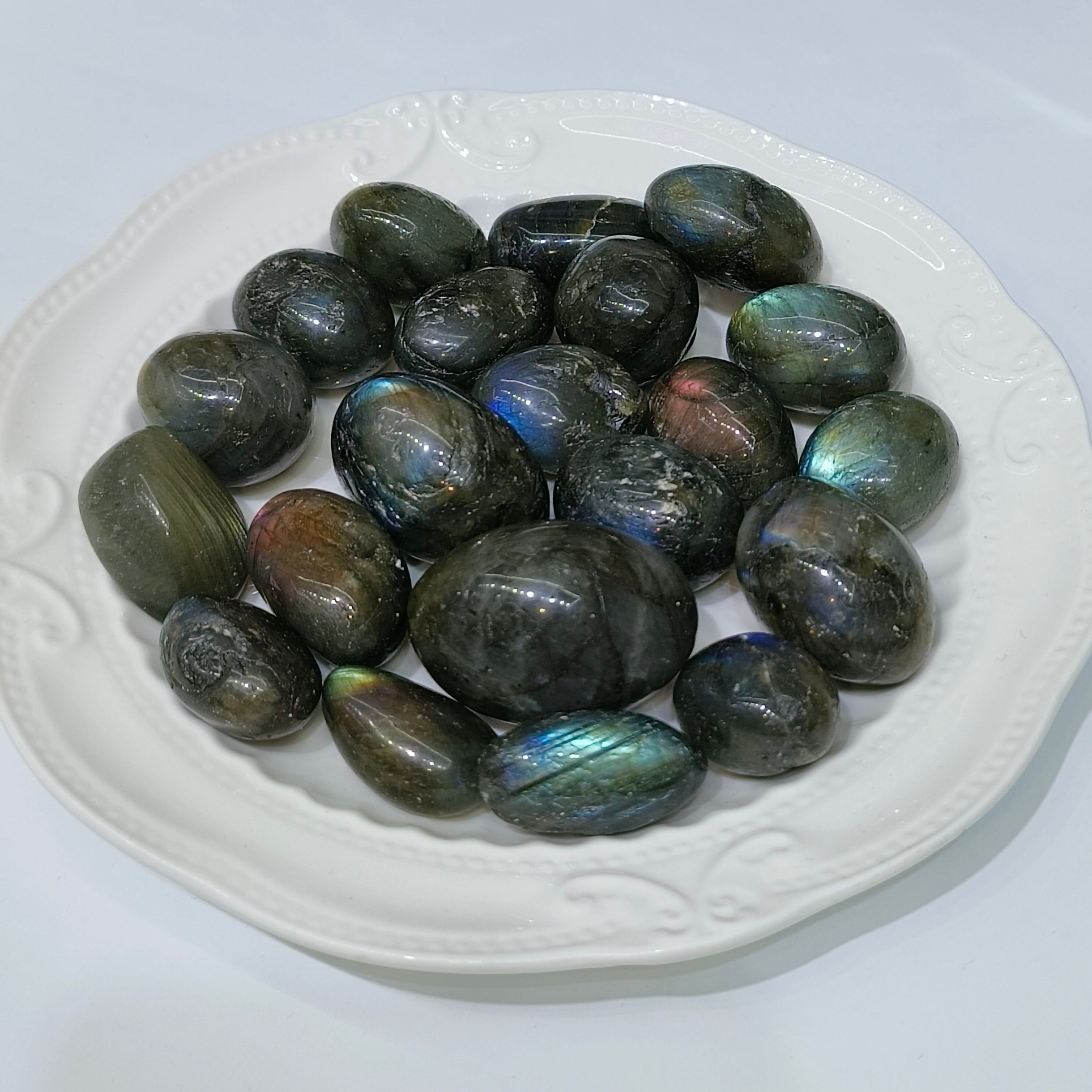 Labradorite tumbles