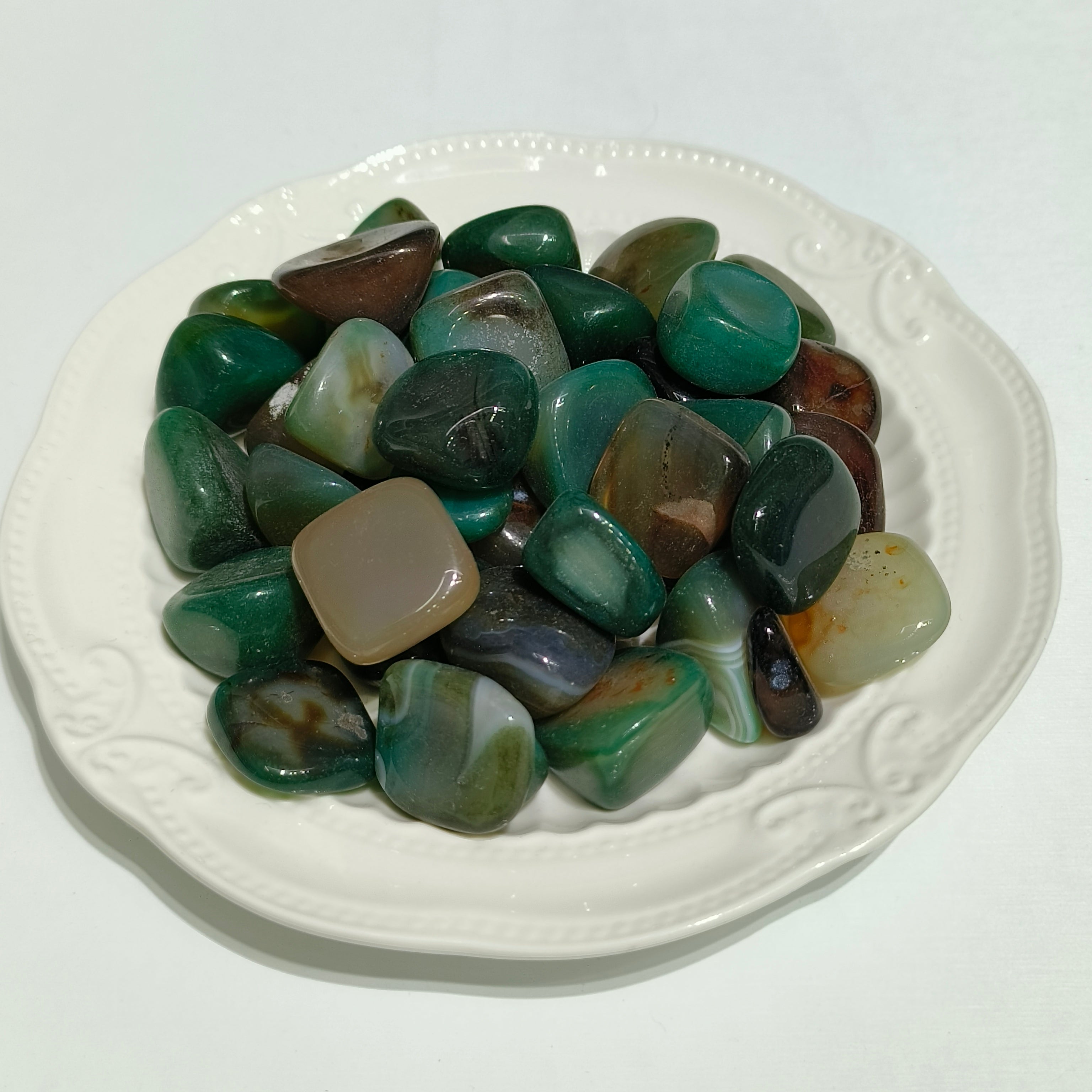 Green agate  tumbles