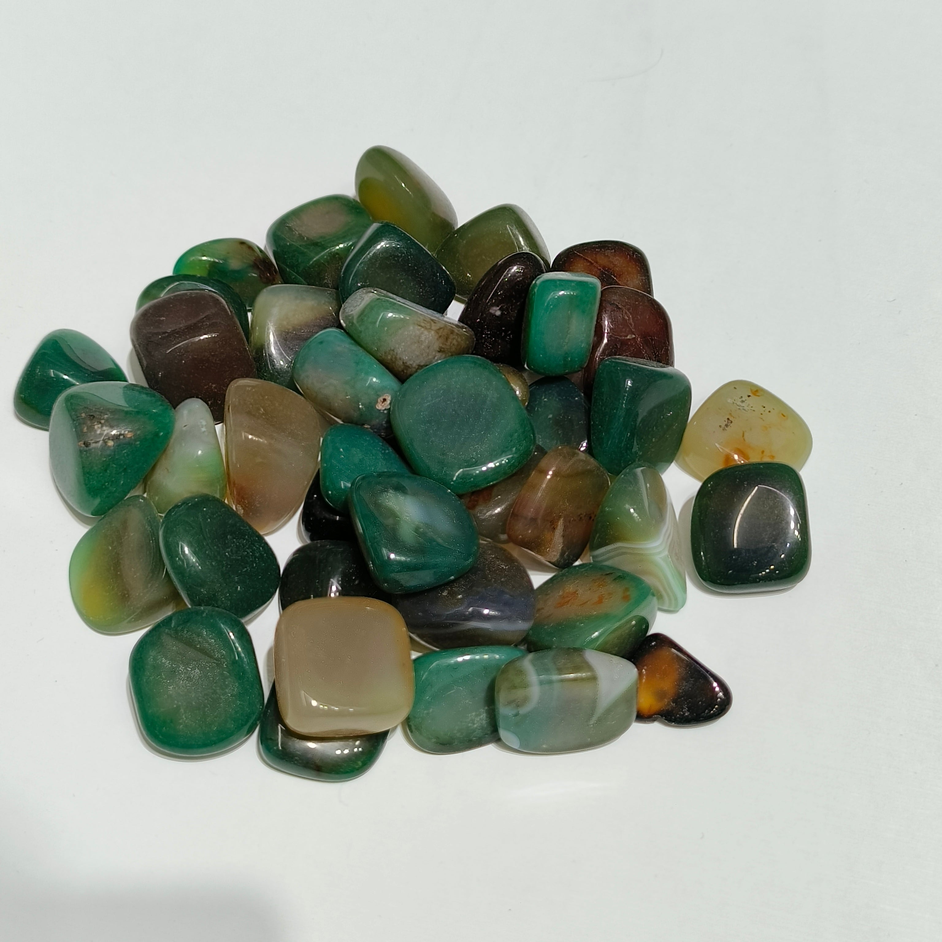 Green agate  tumbles