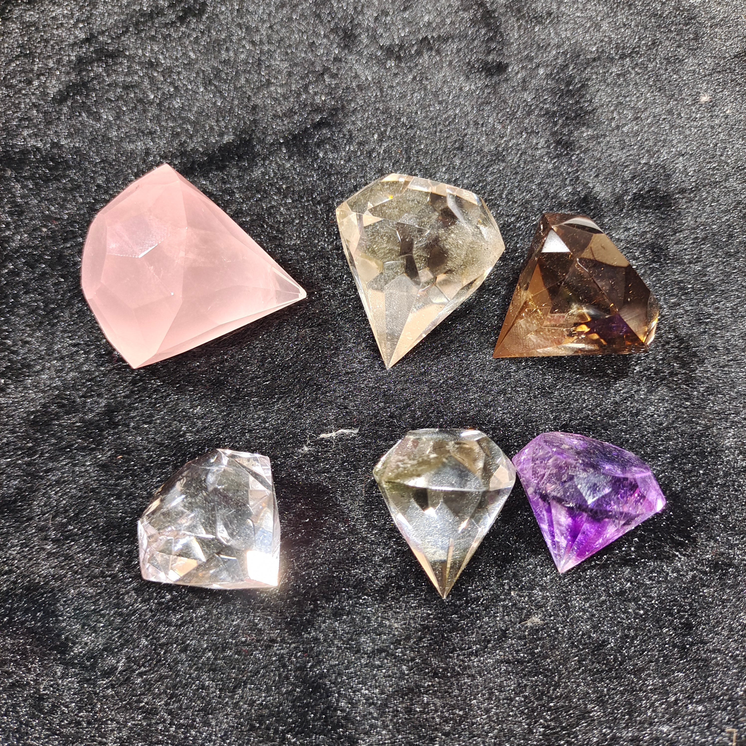 Various crystal diamond shapes