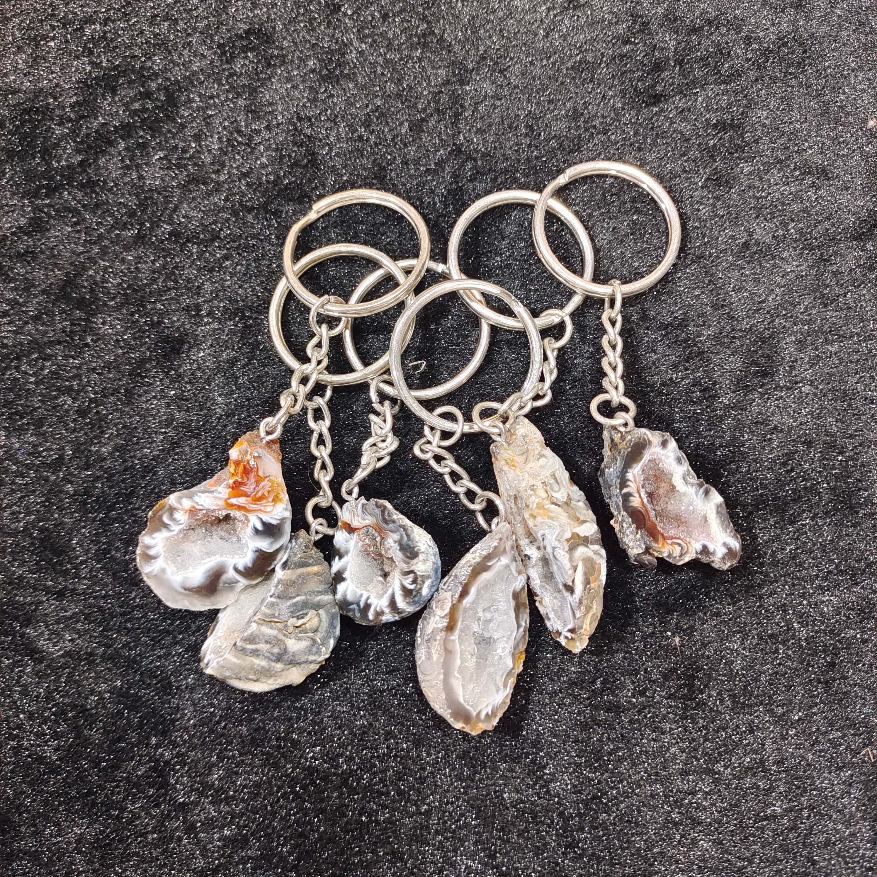 Agate Geode key chain