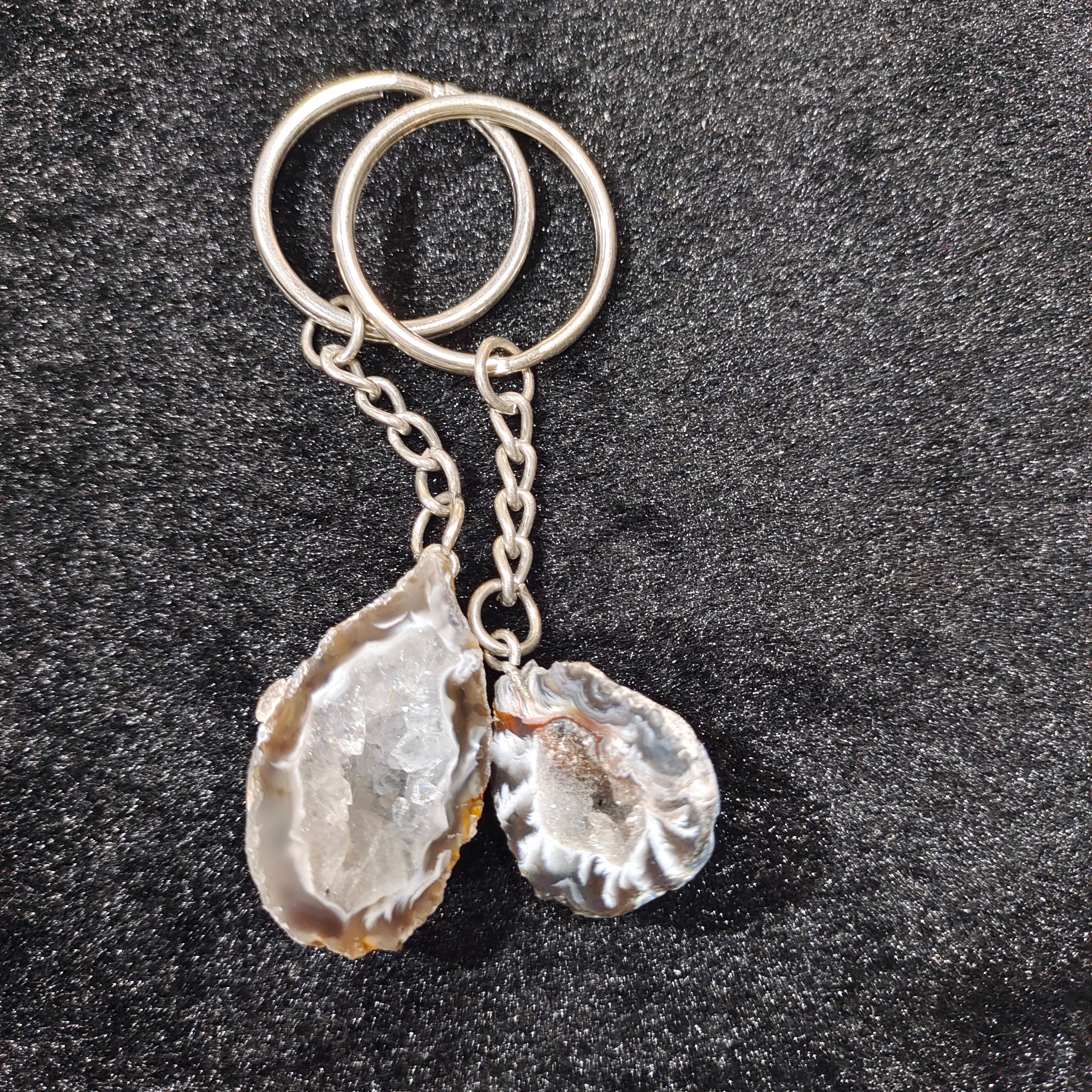 Agate Geode key chain