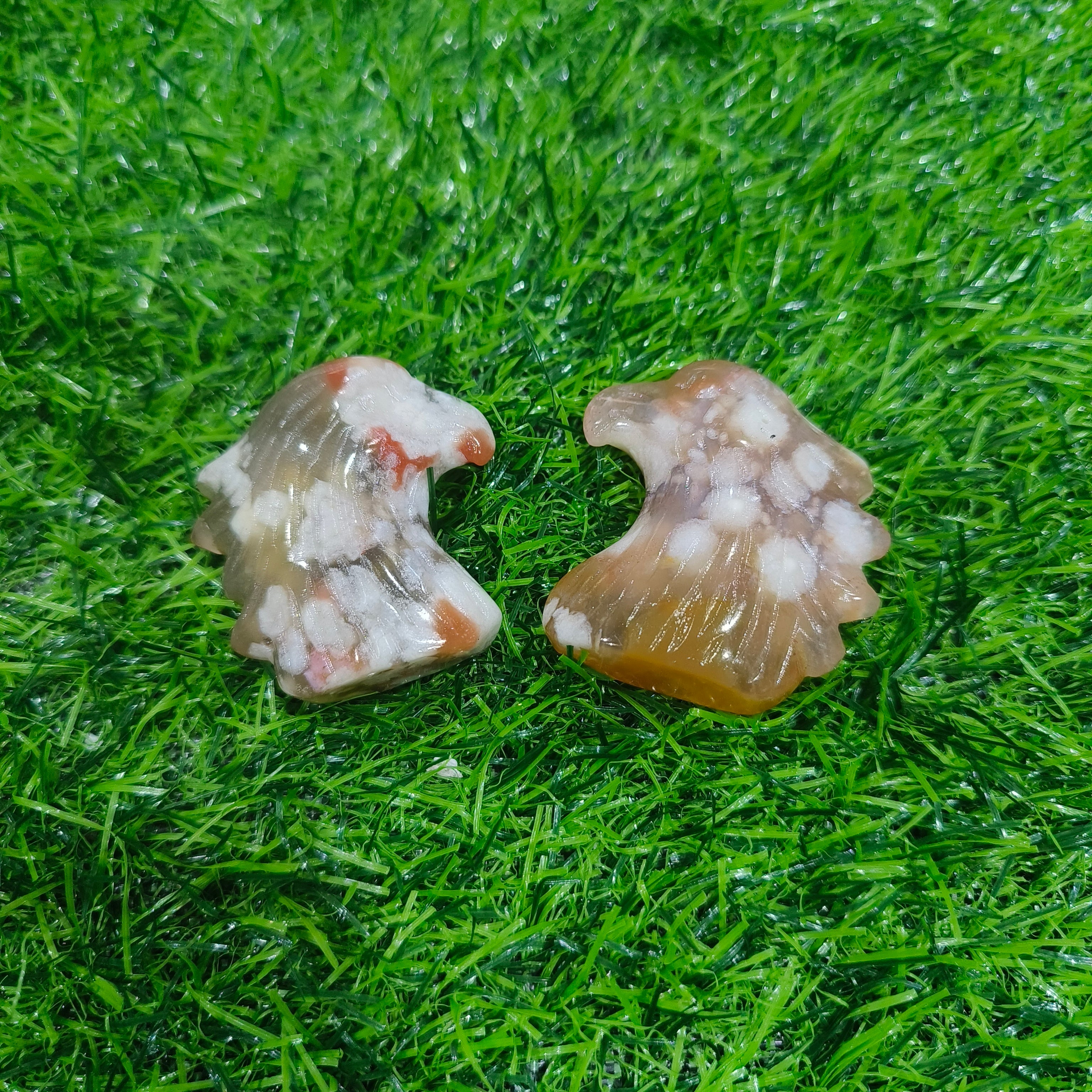 Flower agate eagle head