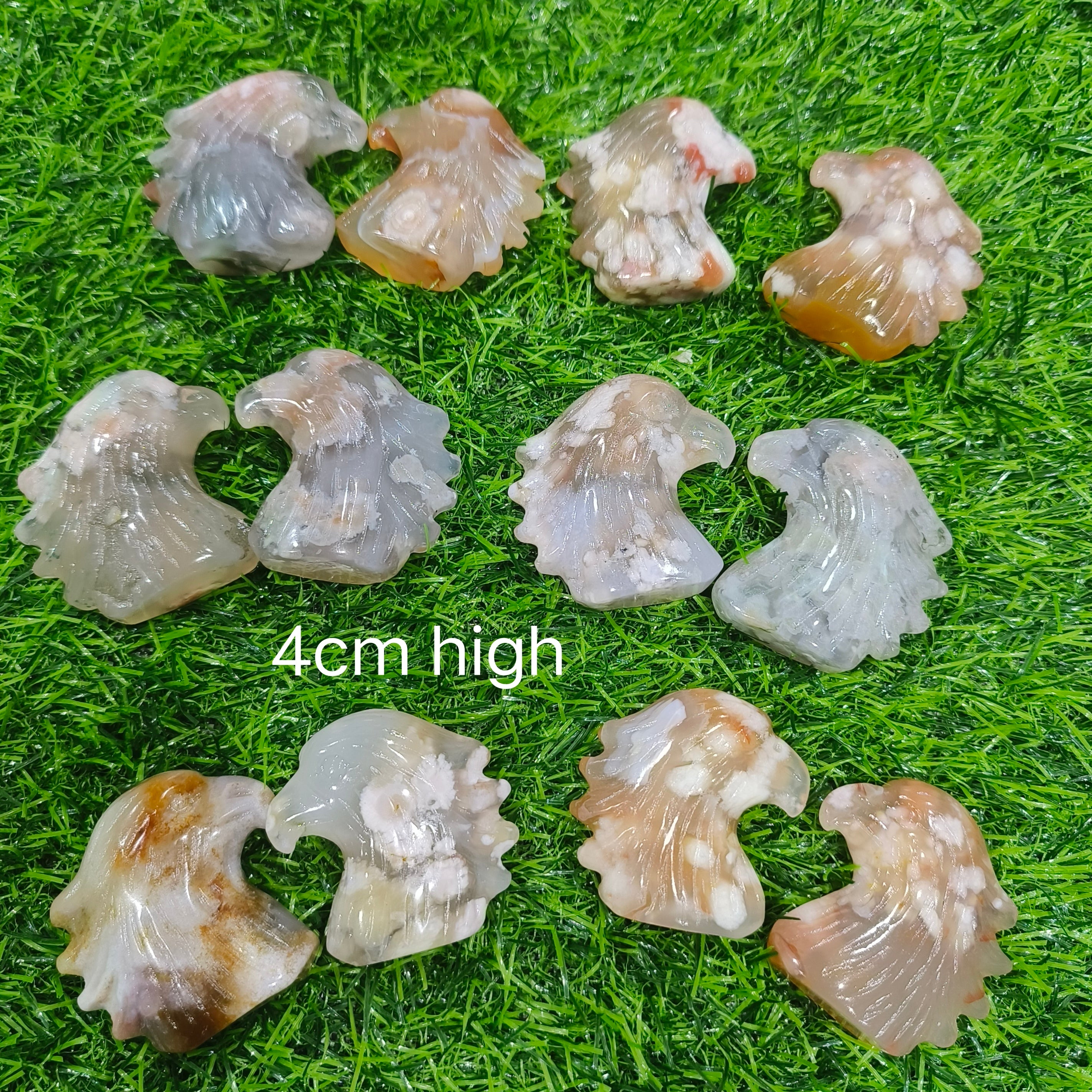 Flower agate eagle head