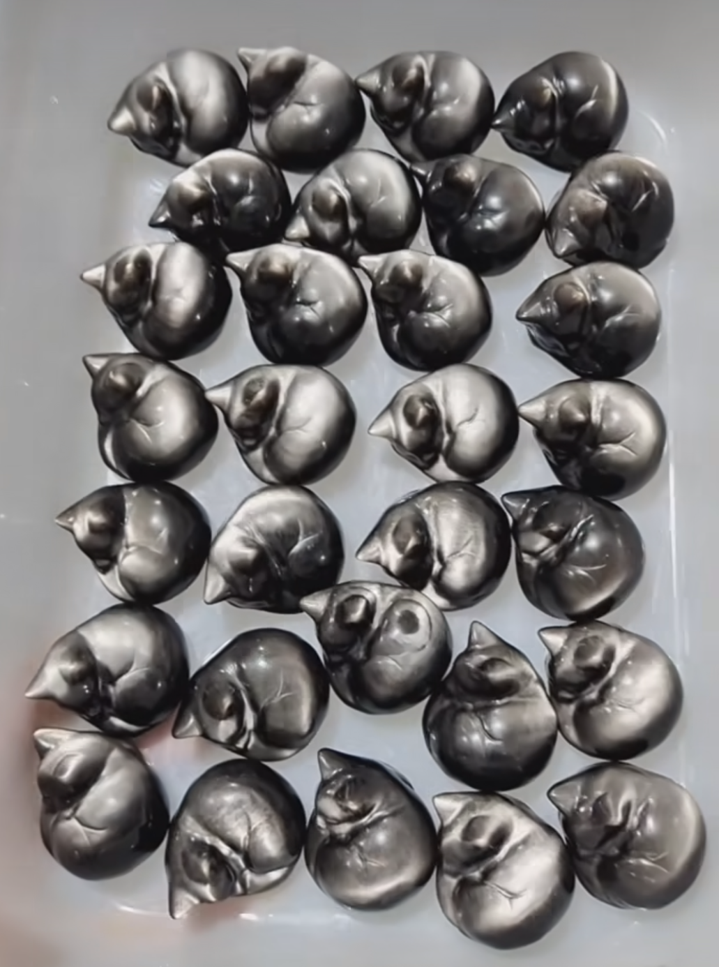 Silver Sheen Obsidian mini sleeping cats